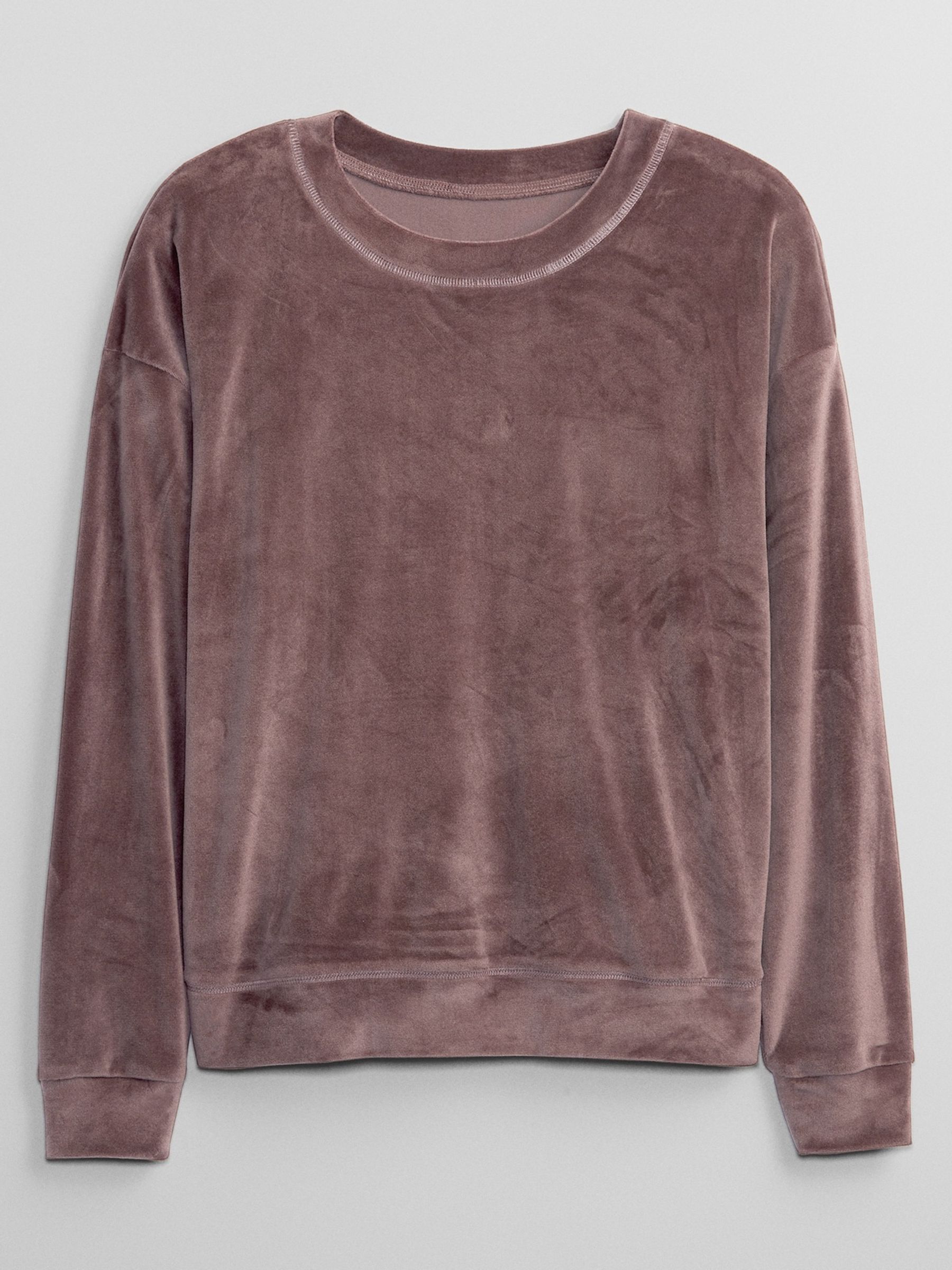 Brown Velous Crew Neck Sweatshirt - Image 3 of 4
