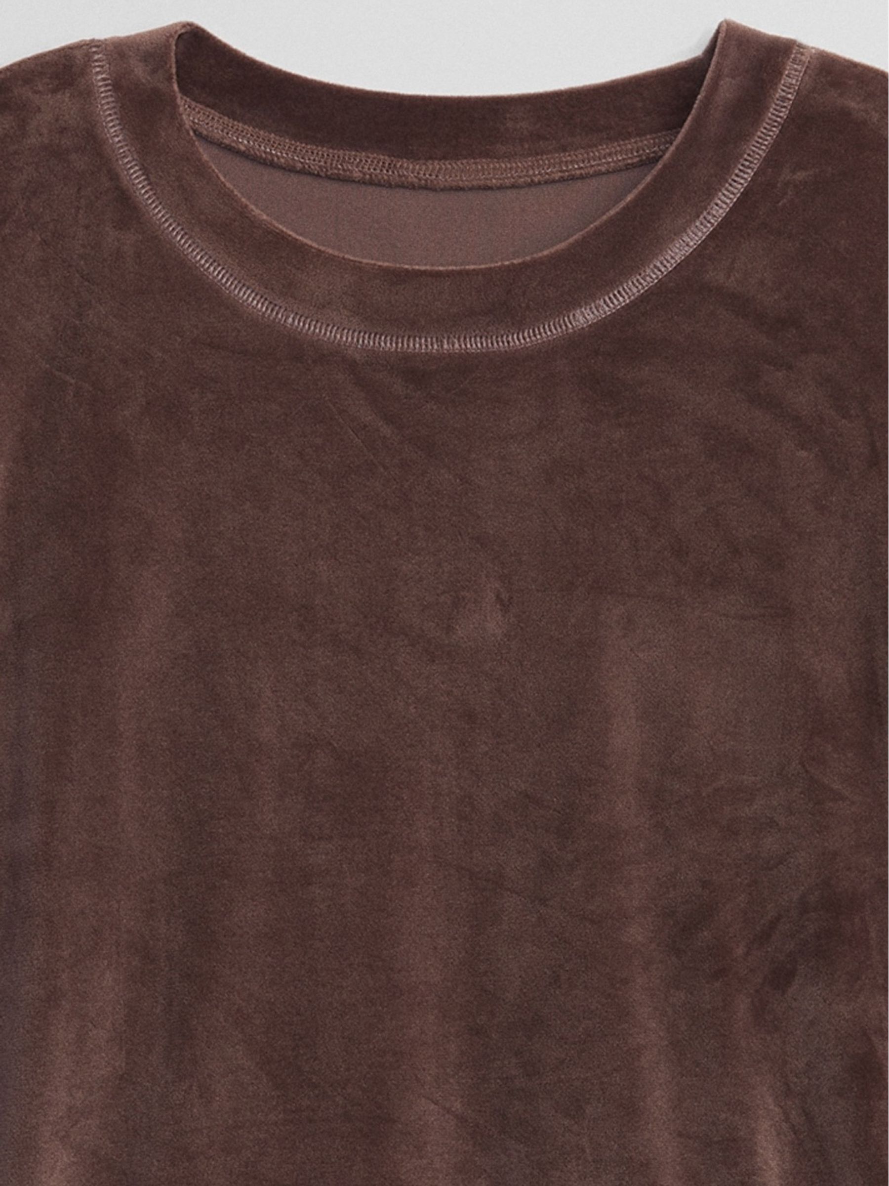 Brown Velous Crew Neck Sweatshirt - Image 4 of 4