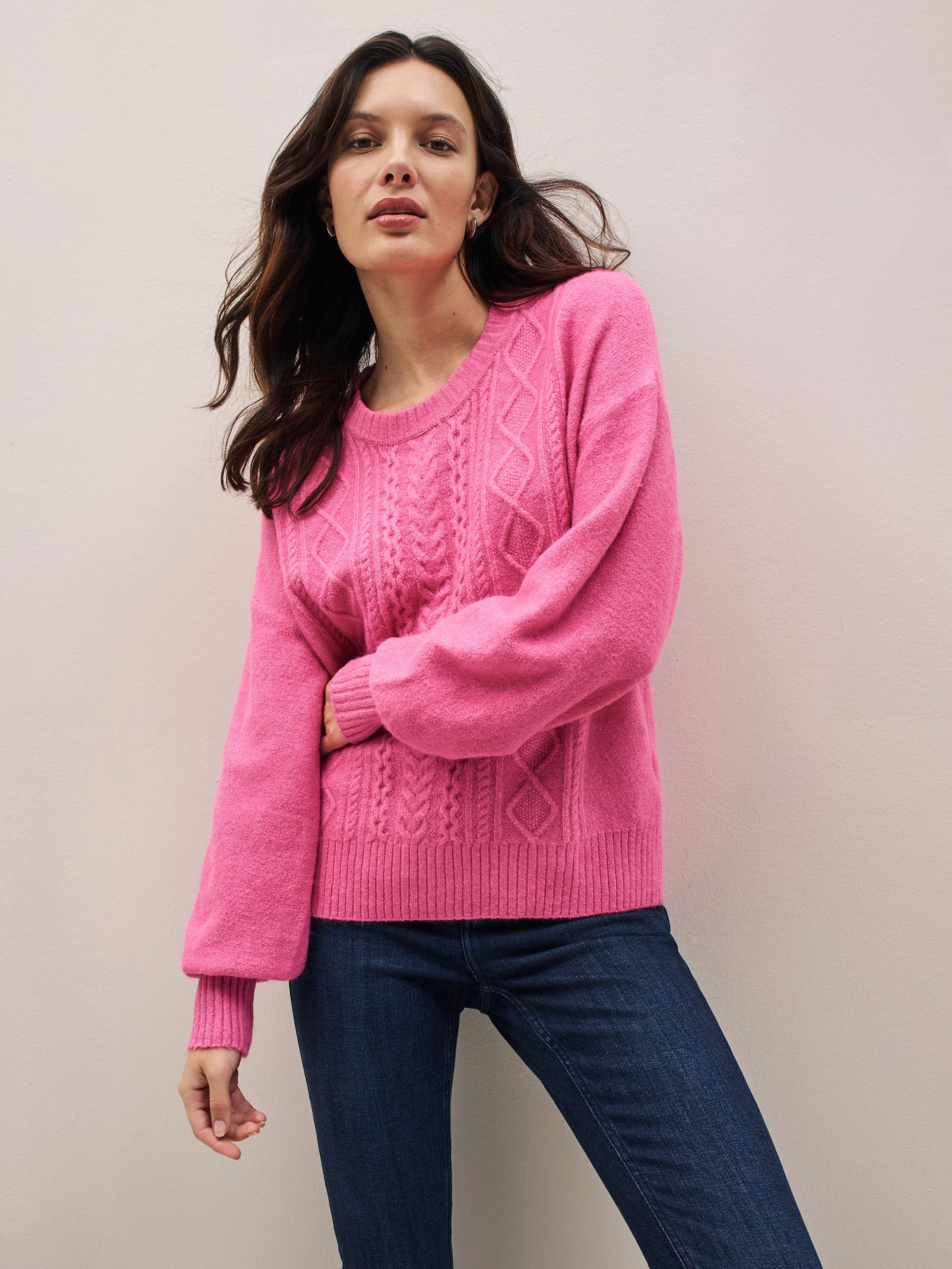 Pink Forever Cosy Cable Knit Jumper - Image 1 of 5