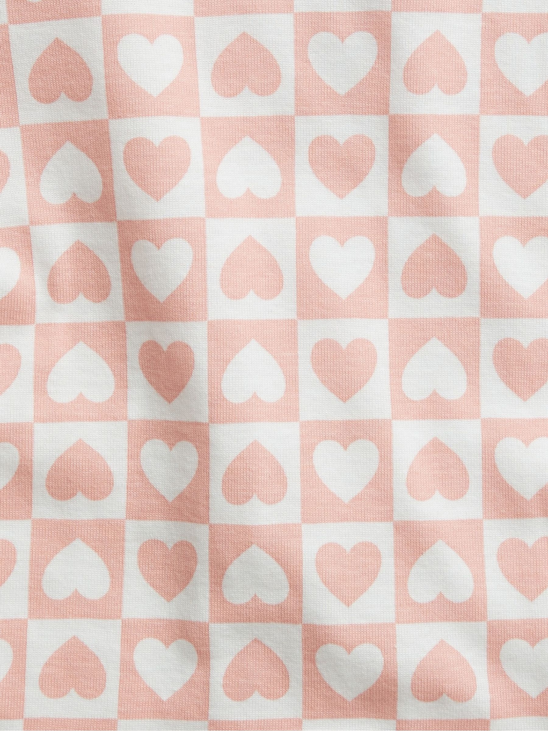 Pink Check Hearts Long Sleeve Pyjama Set - Image 2 of 2