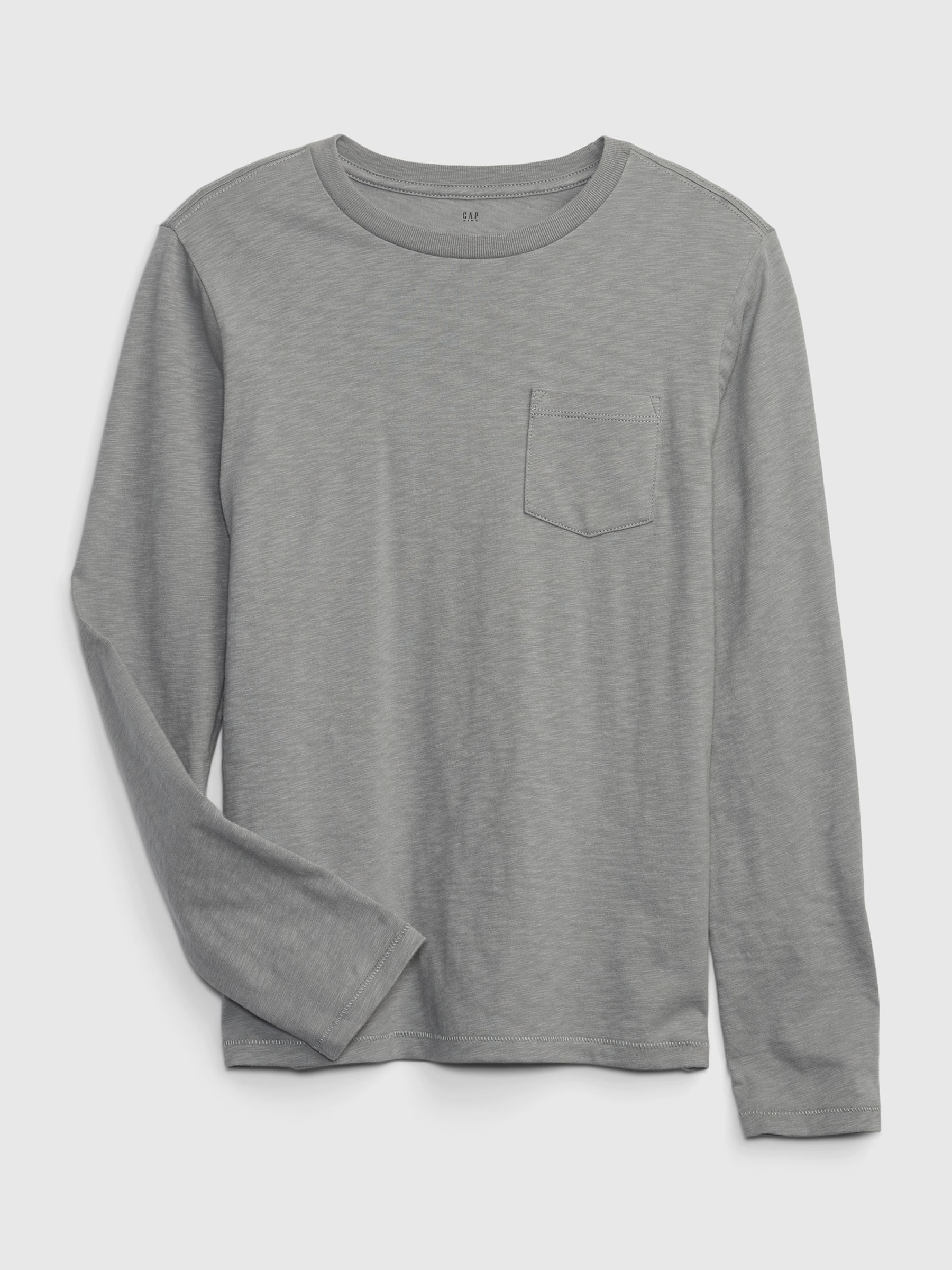 Grey Pocket Long Sleeve T-Shirt - Image 1 of 2