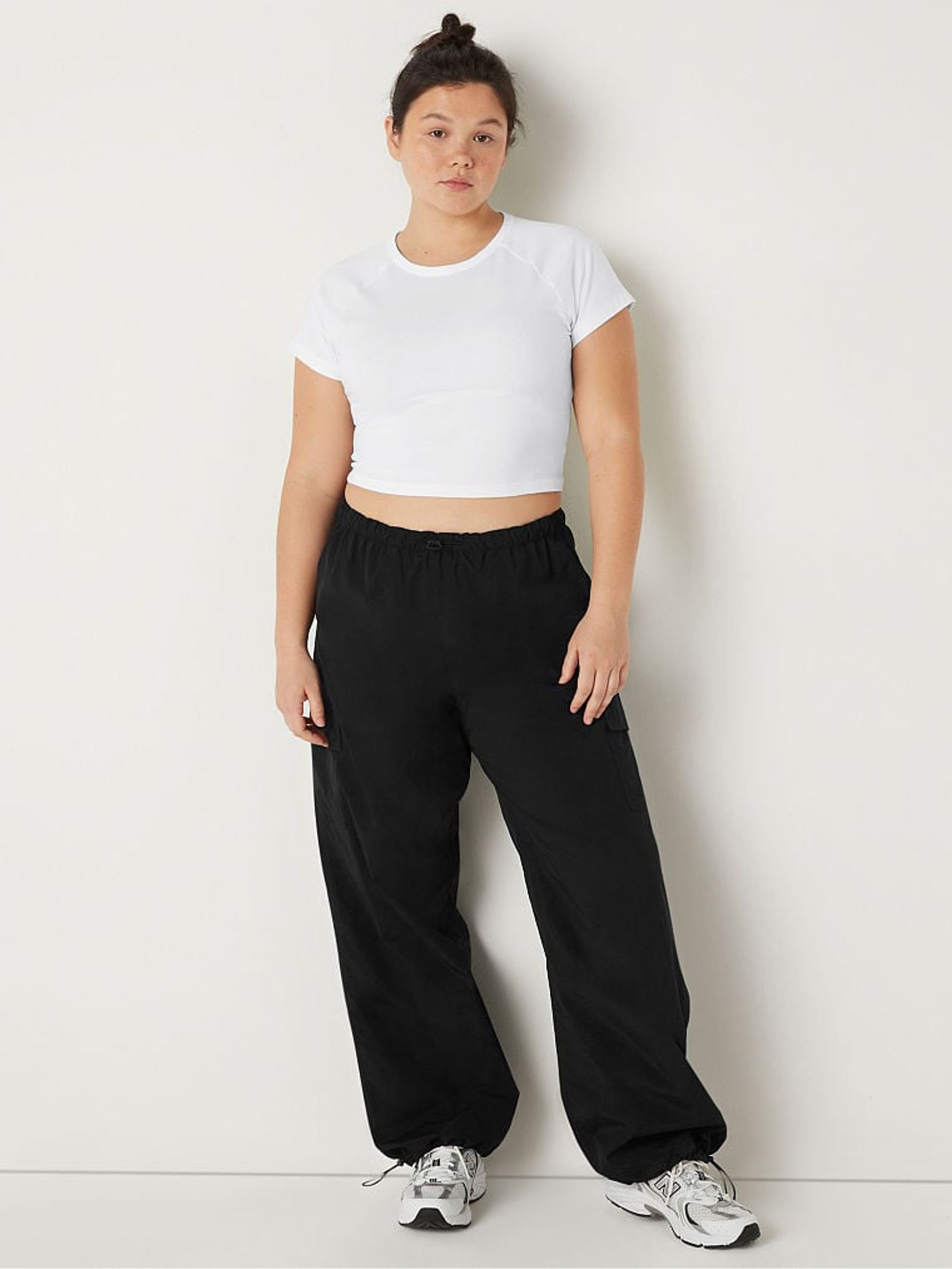 Optic White Cotton Short Sleeve Raglan Crop Top - Image 3 of 4