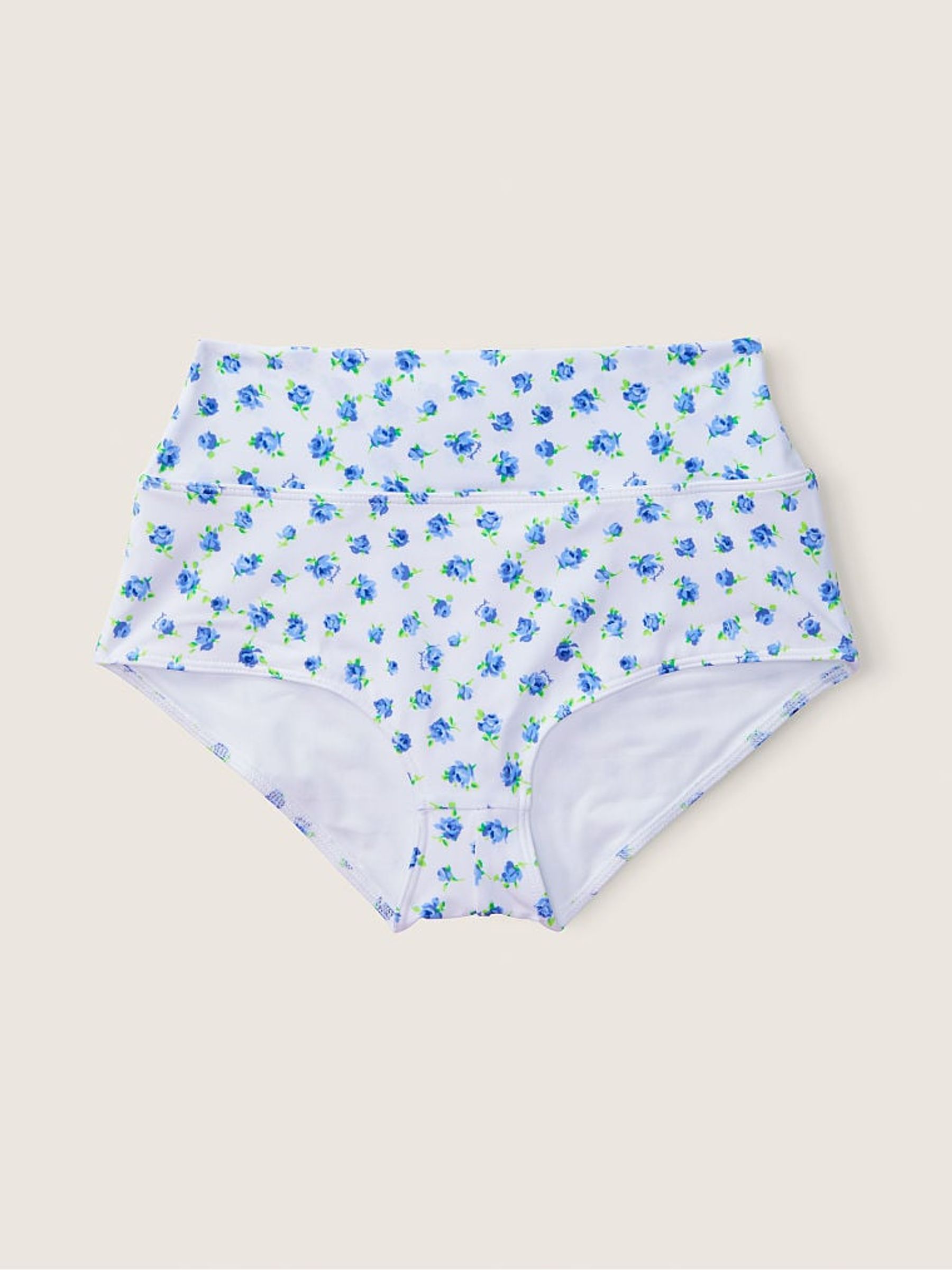 White Morning Sky Floral High Waisted Bikini Bottom - Image 4 of 4
