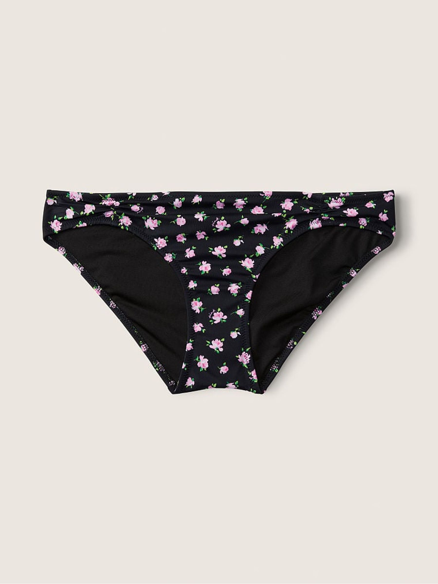 Pure Black Floral Brief Bikini Bottom - Image 4 of 4