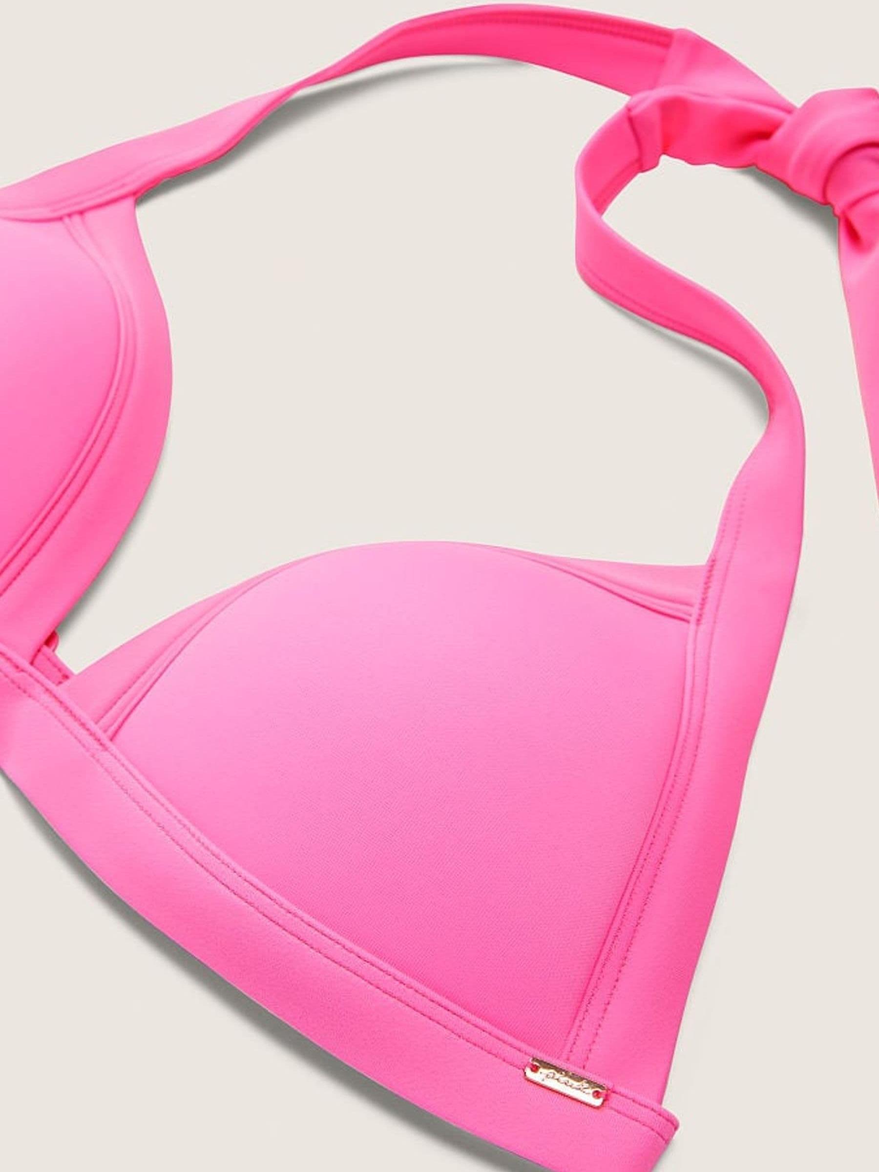 Radiant Rose Pink PushUp Triangle Bikini Top - Image 4 of 4