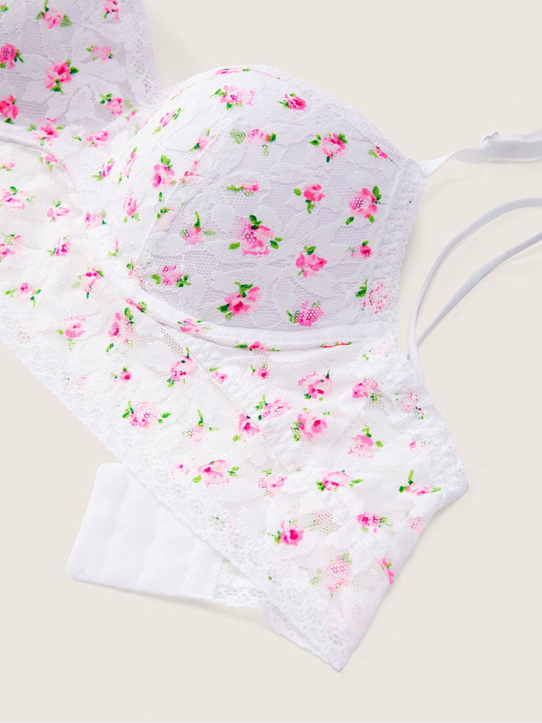 Optic White Floral Lace PushUp Bralette - Image 4 of 4