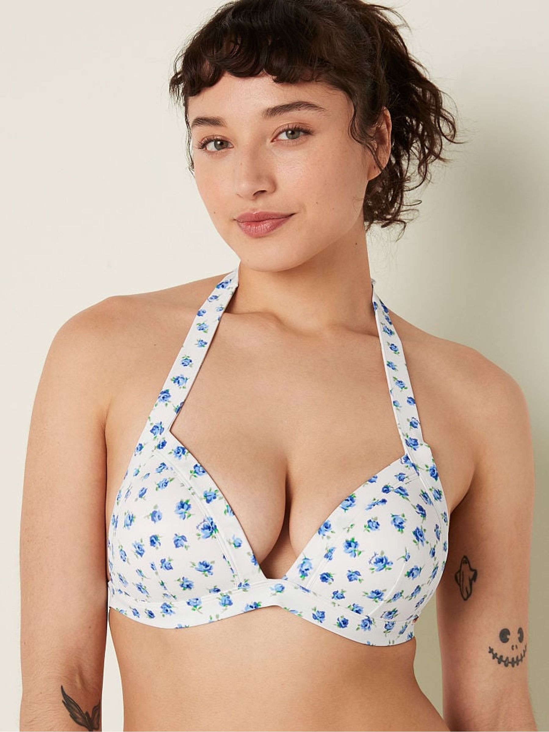 Morning Sky White PushUp Triangle Bikini Top - Image 1 of 4