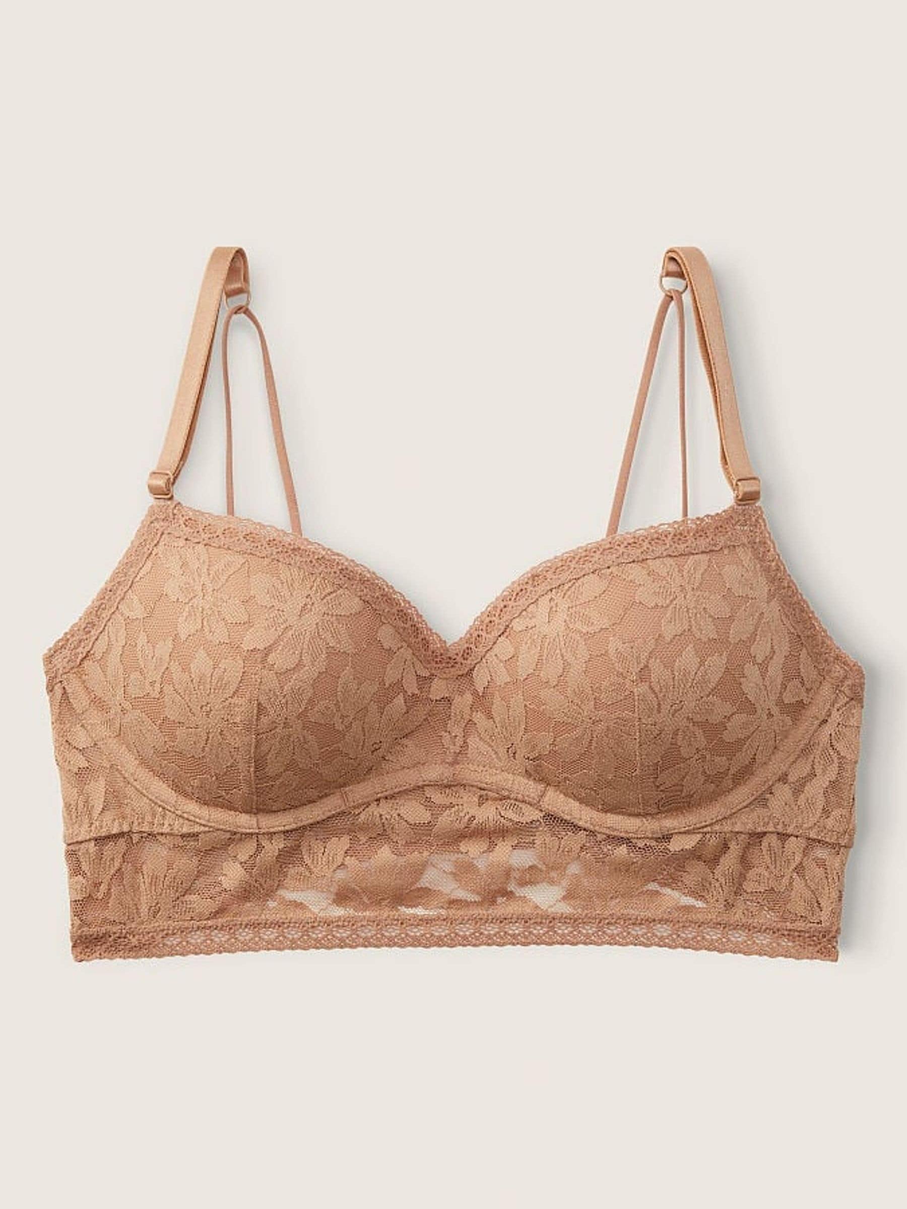 Mocha Latte Nude Lace PushUp Bralette - Image 3 of 4