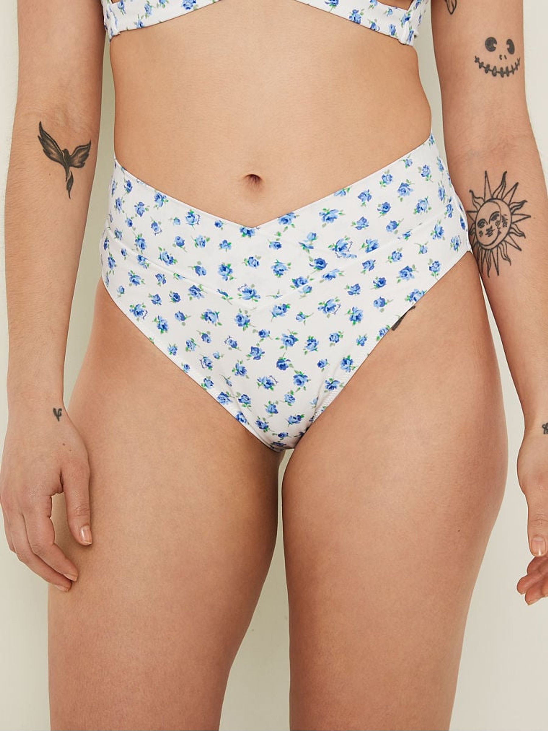 Morning Sky Floral Cross Over Bikini Bottom - Image 3 of 4