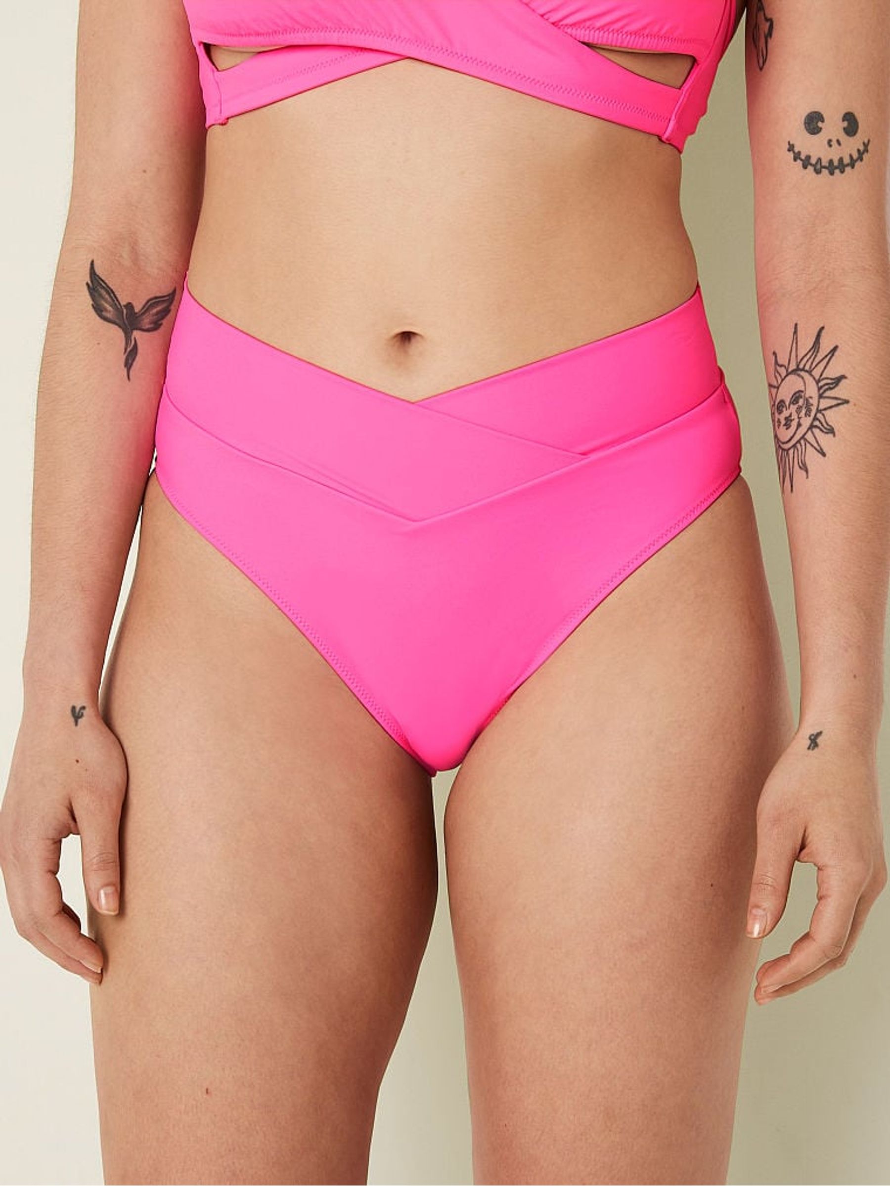 Pink Radiant Rose Cross Over Bikini Bottom - Image 1 of 4