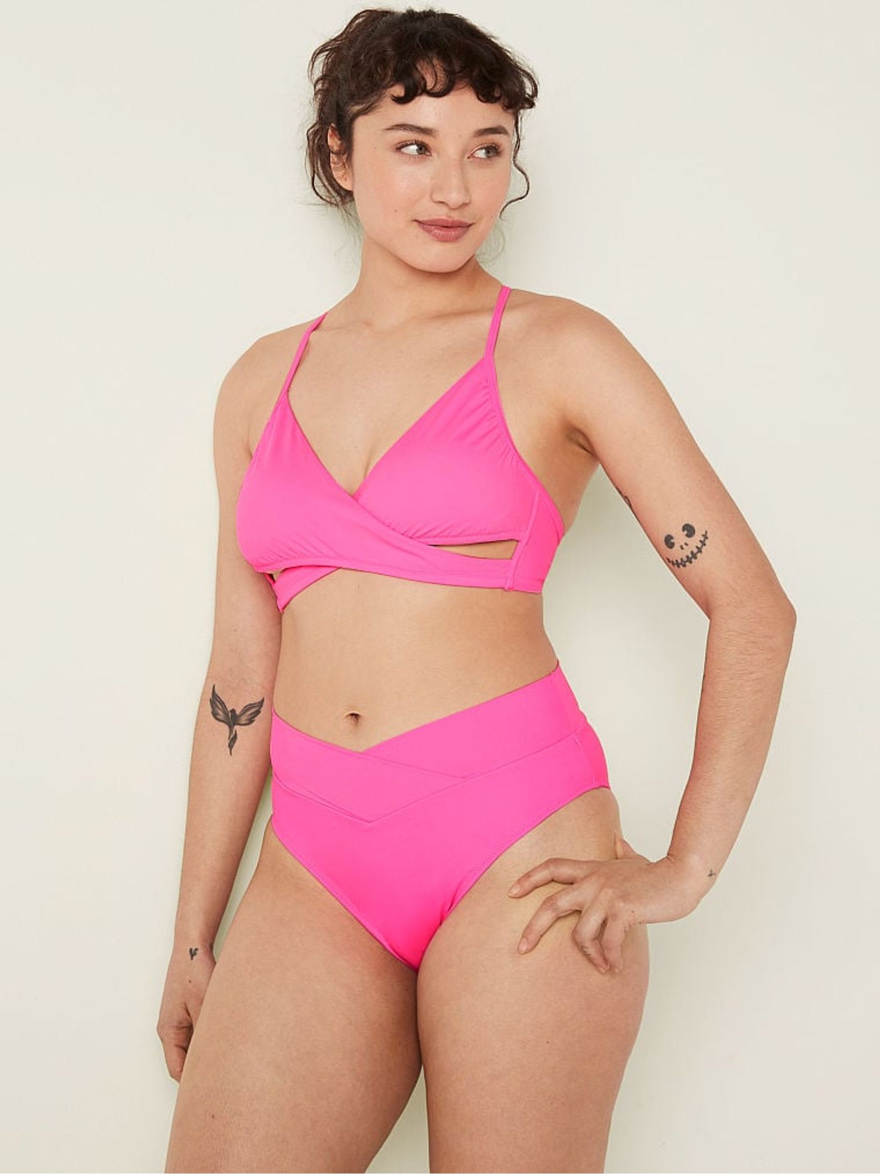 Radiant Rose Pink Body Wrap Bikini Top - Image 3 of 4