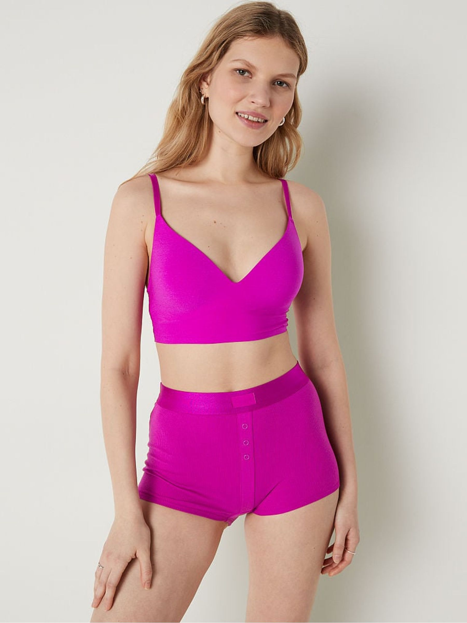 Dahlia Magenta Pink Smooth Non Wired Push Up Bralette - Image 3 of 4