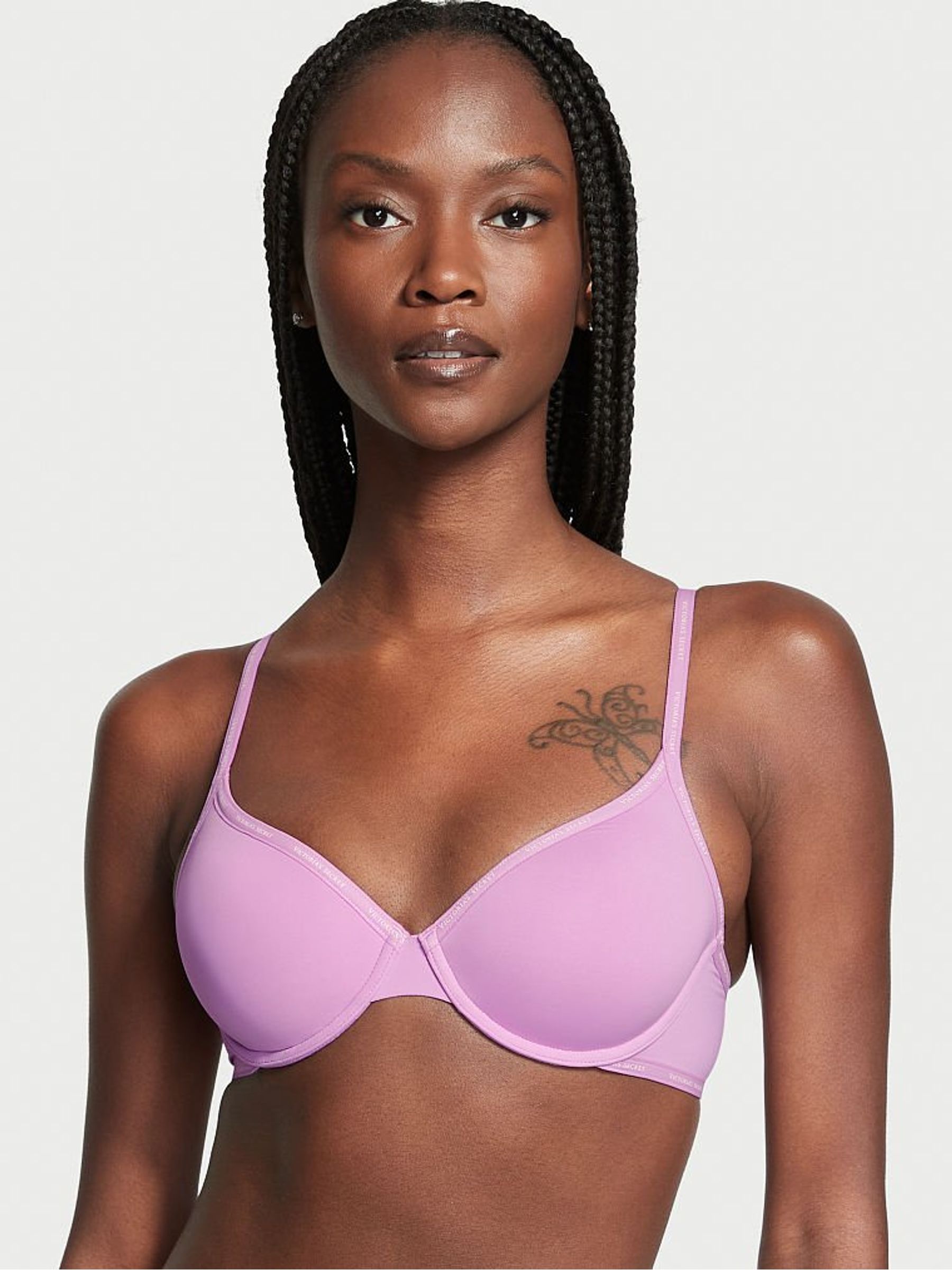 Purple Smooth Logo Strap Lightly Lined T-Shirt Bra - Image 1 of 4 Purple Smooth Logo Strap Lightly Lined T-Shirt Bra - Image 1 of 4