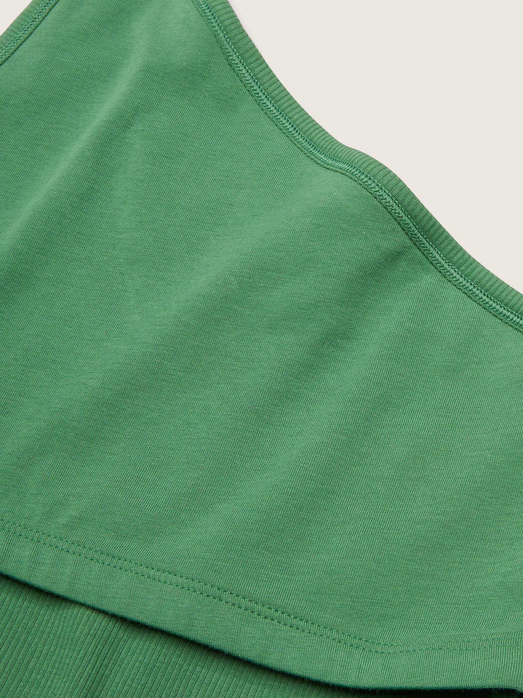 Forest Pine Green Shrunken One Shoulder Shelf Tank - Image 5 of 5