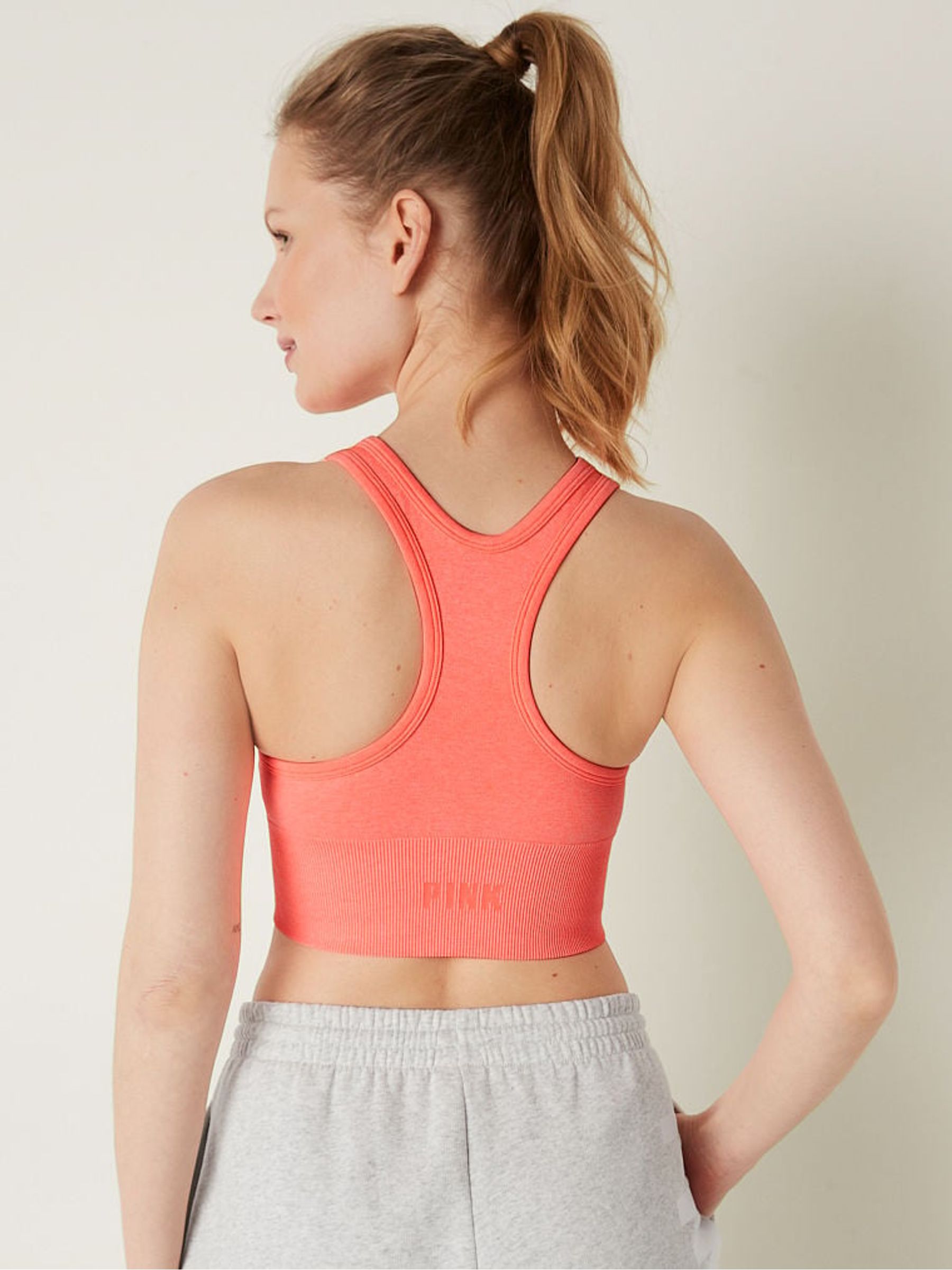 Coral Flash Orange Seamless Sports Bra - Image 2 of 4