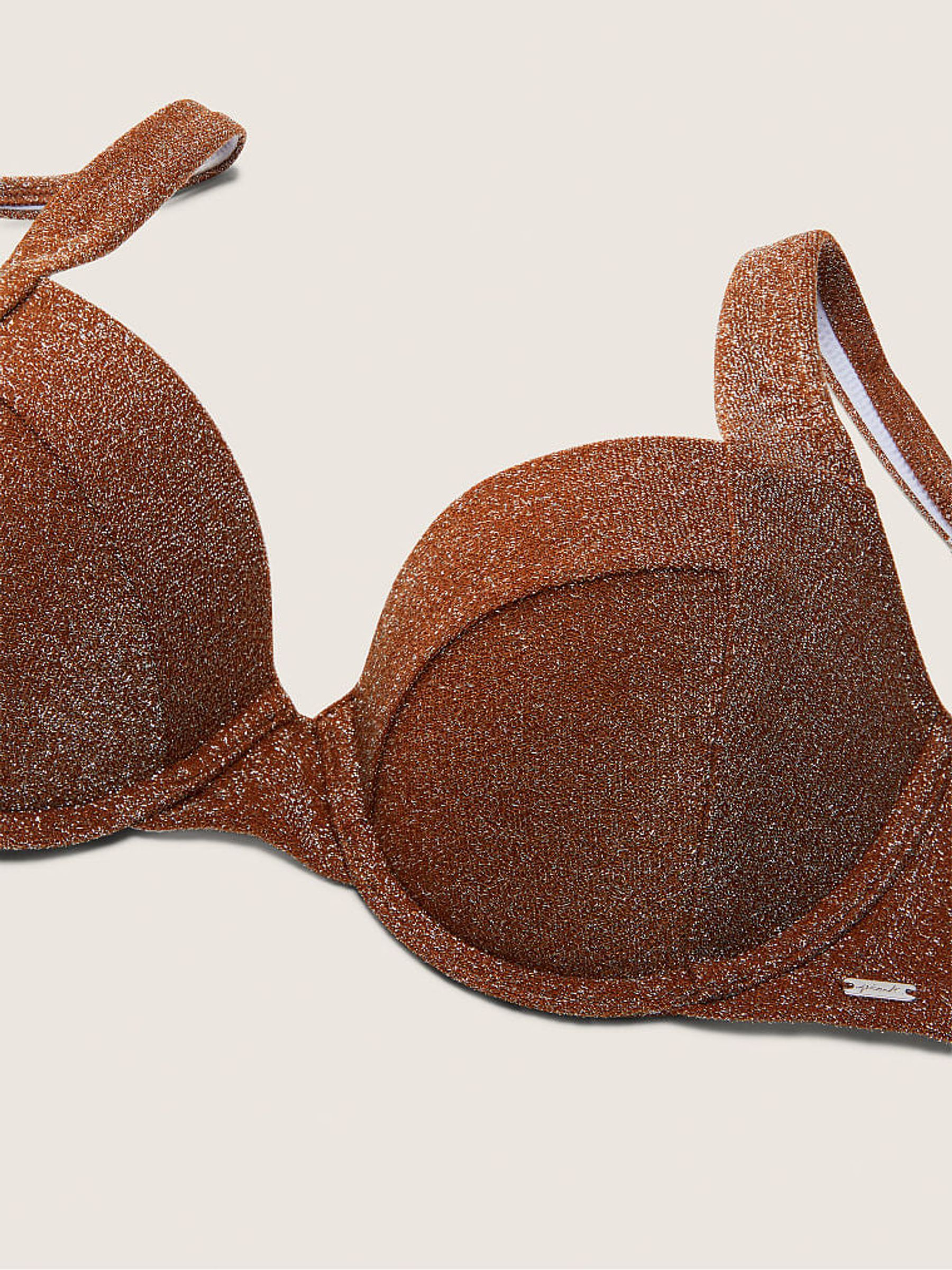 Soft Cappucino Push Up Shimmer Bikini Top - Image 4 of 4