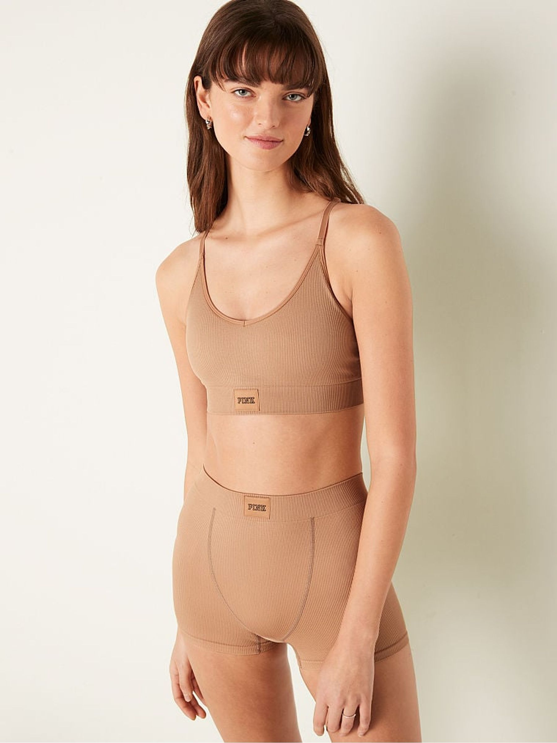 Mocha Latte Nude Seamless Racerback Unlined Bra - Image 1 of 4