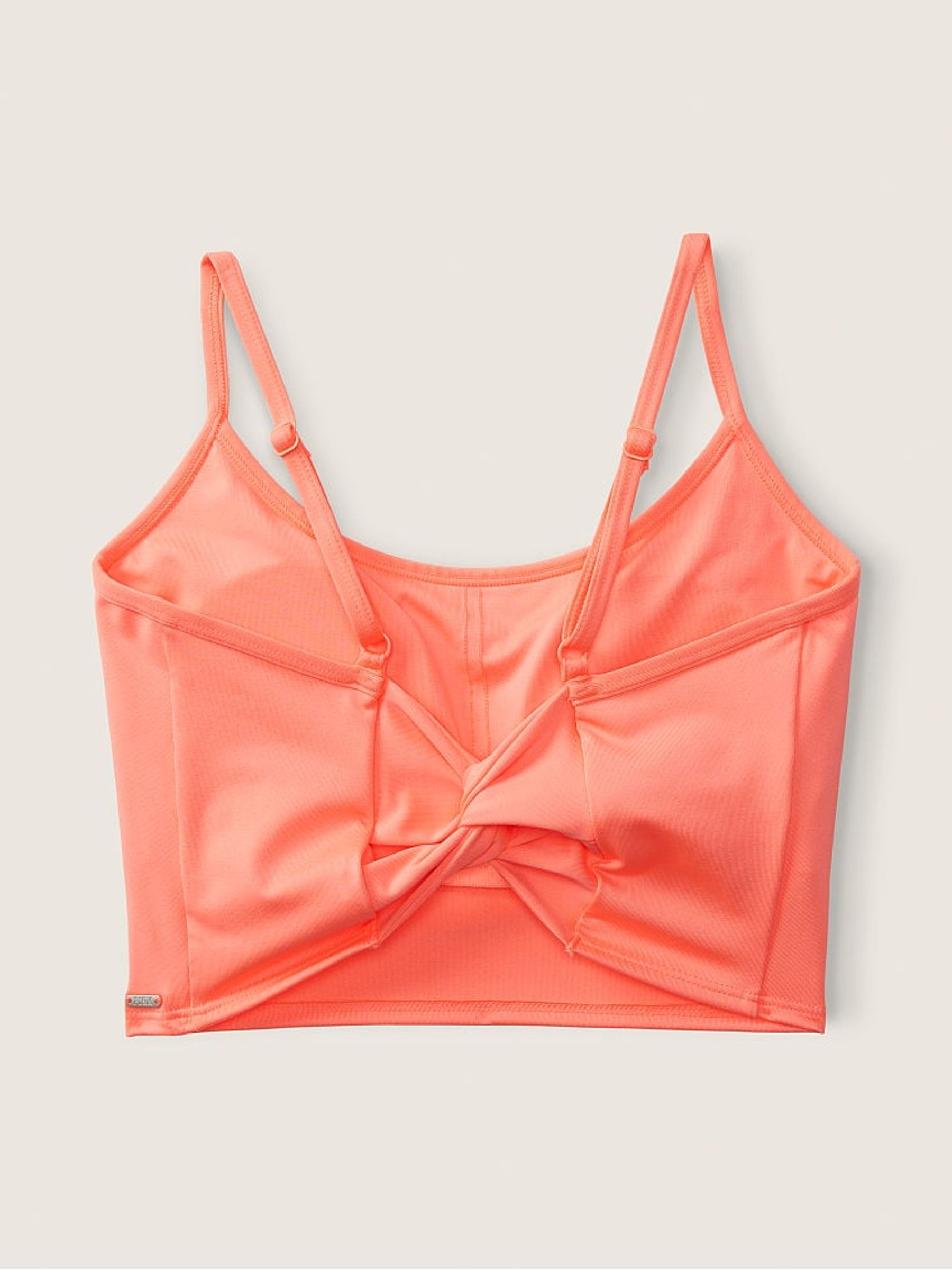 Coral Flash Orange Ultimate Lightly Lined Twist Back Sports Bra - Image 2 of 2