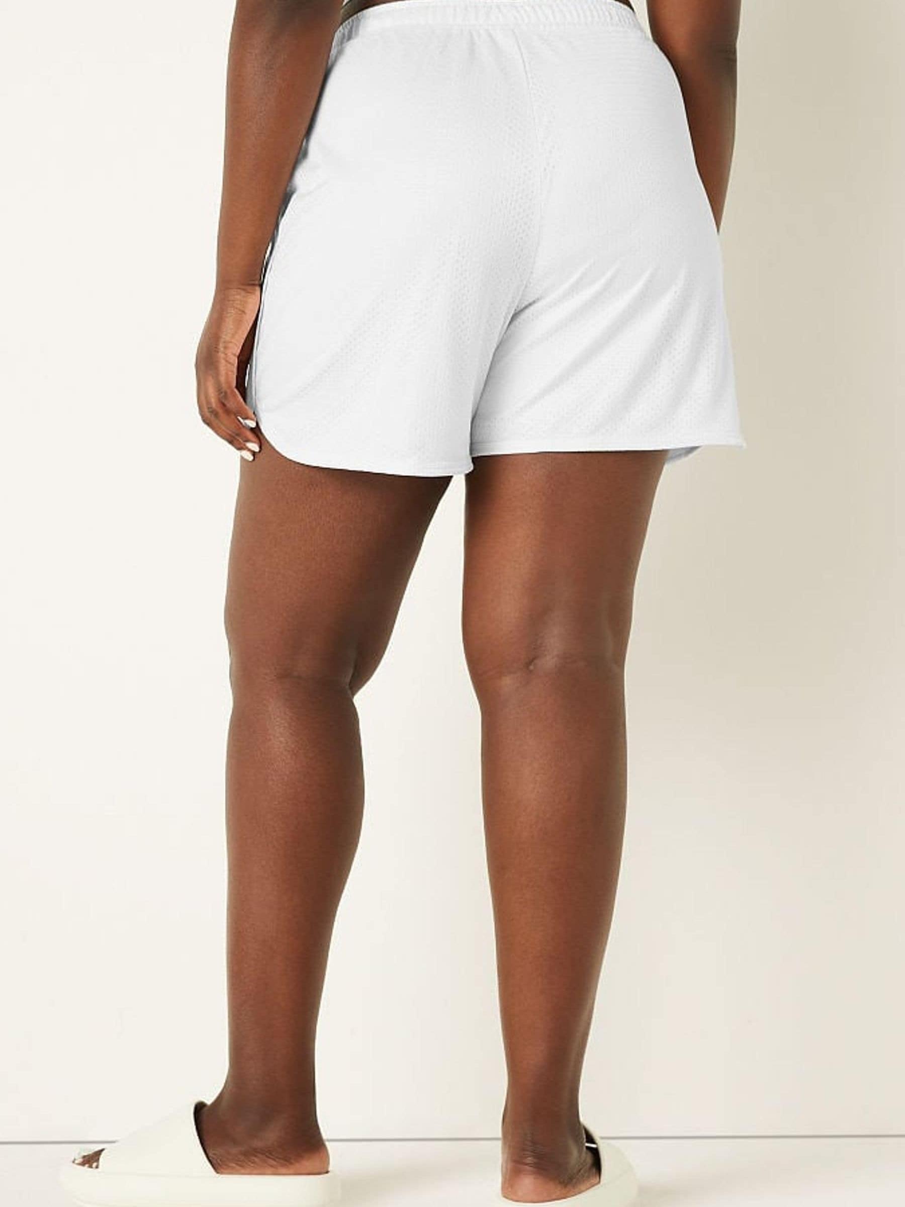 Optic White Mesh Curve Hem Dad Short - Image 2 of 4