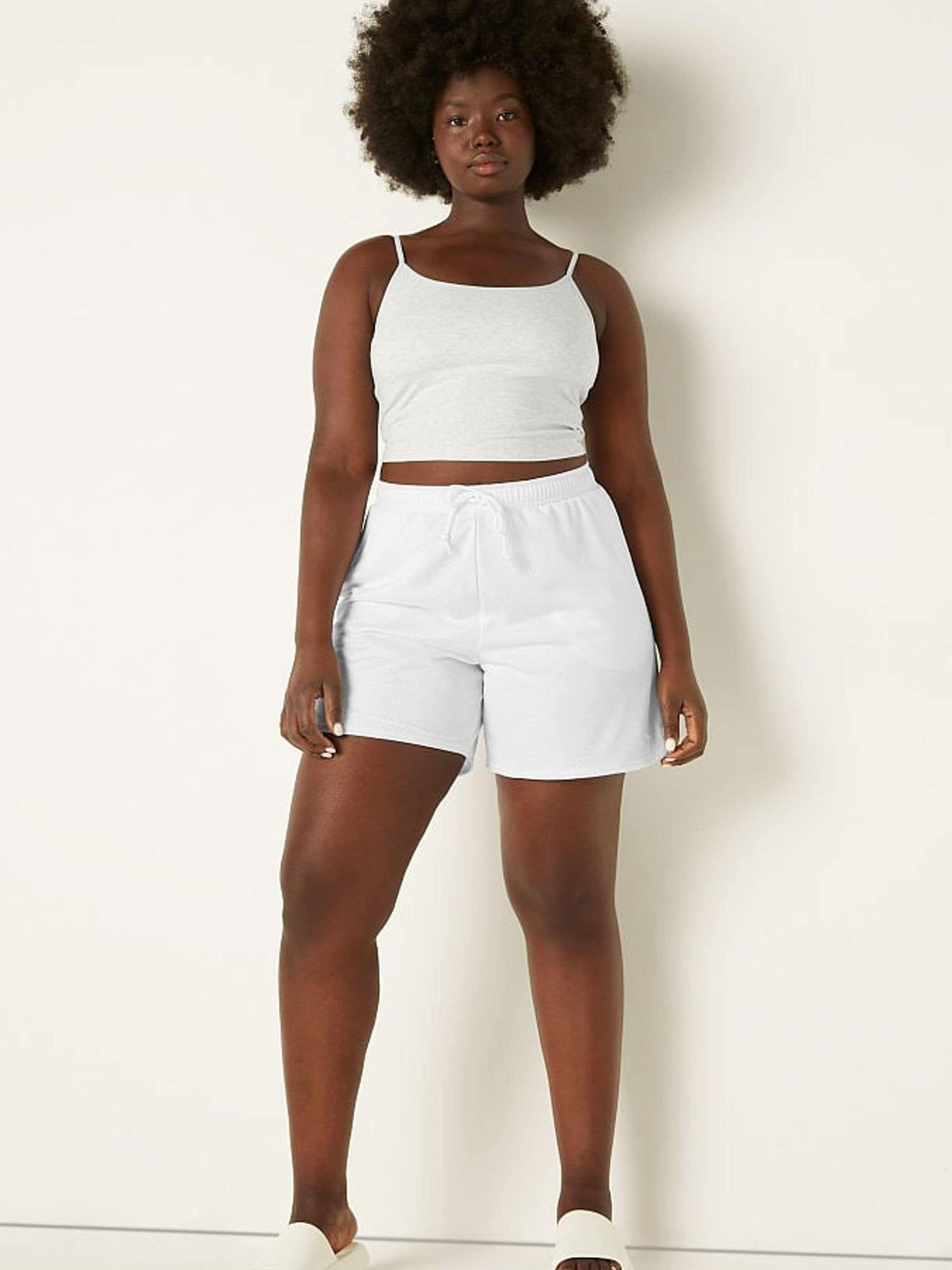 Optic White Mesh Curve Hem Dad Short - Image 3 of 4