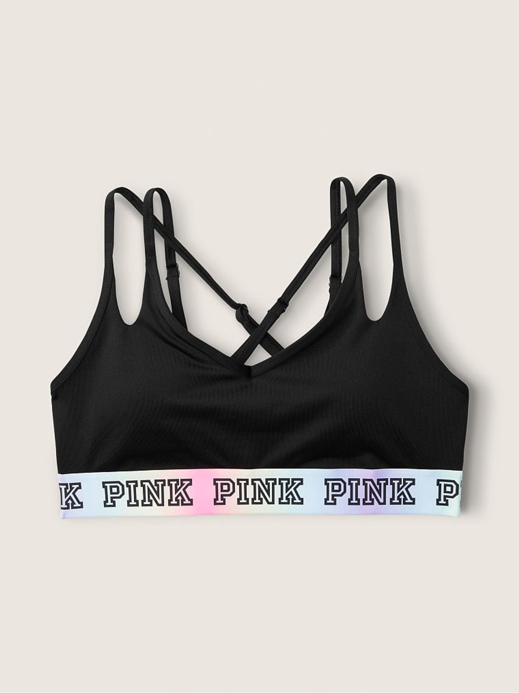 Pure Black Ultimate Strappy Back Lightly Lined Sports Bra - Image 4 of 4