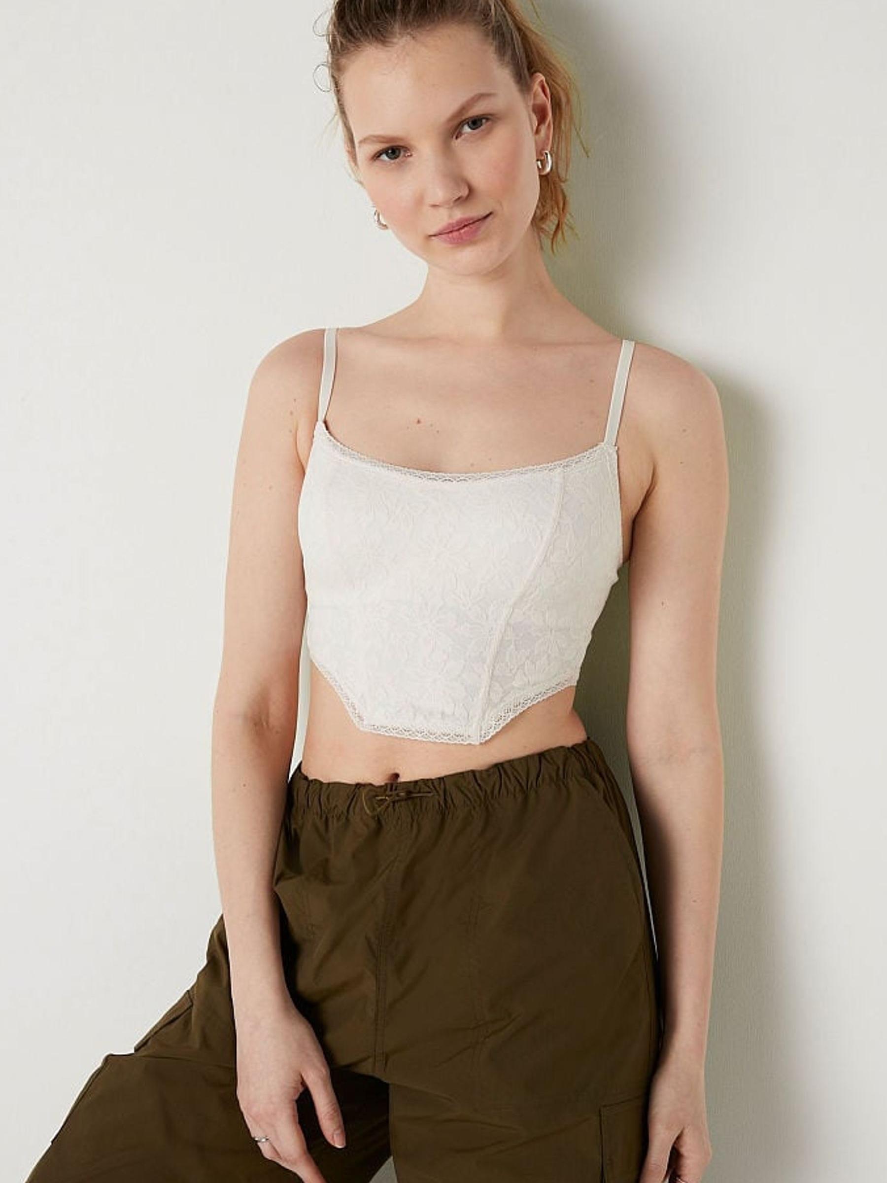 Coconut White Lace Lightly Lined Corset Bralette - Image 1 of 4