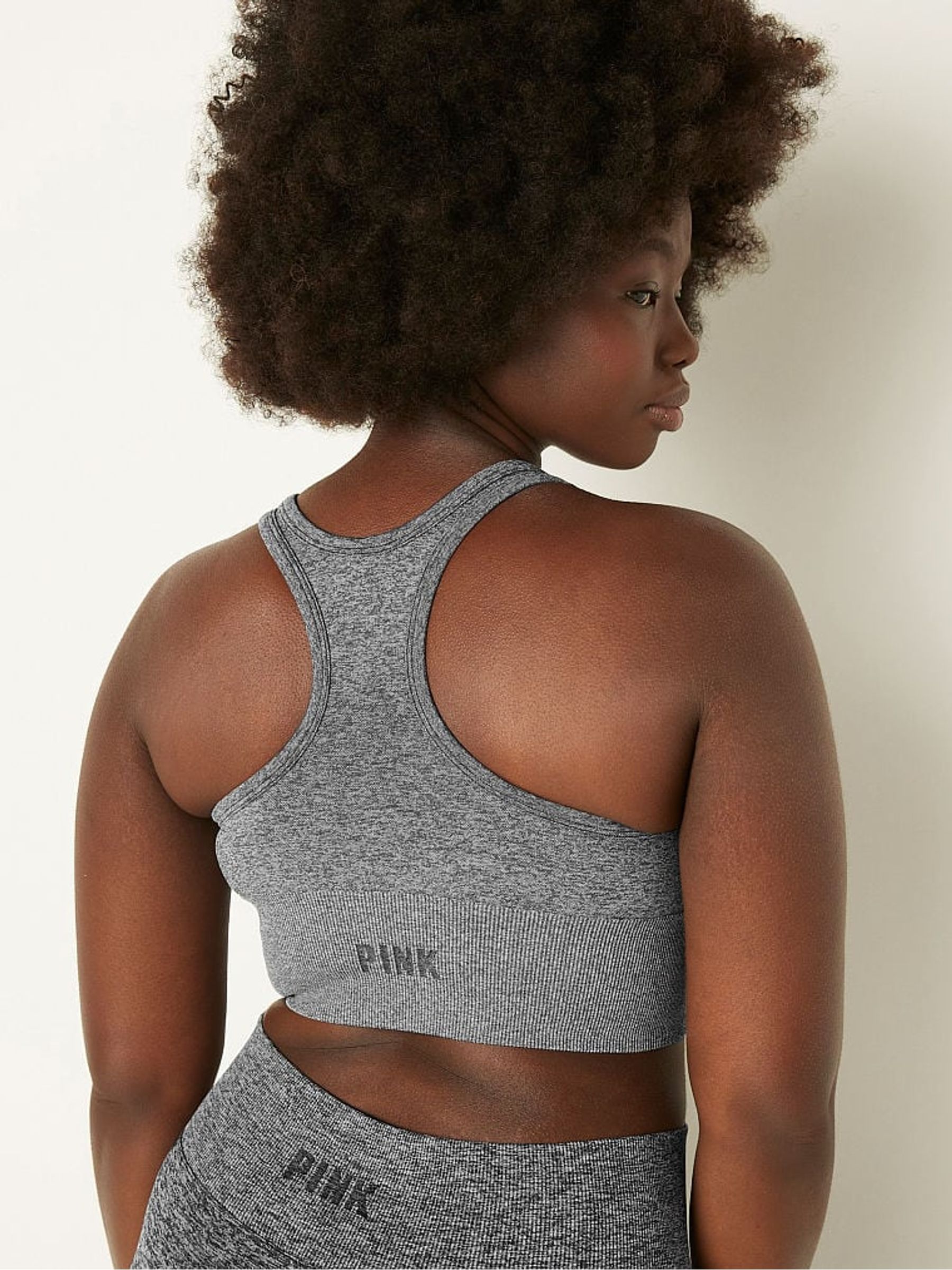 Pure Black Seamless Sports Bra - Image 2 of 4