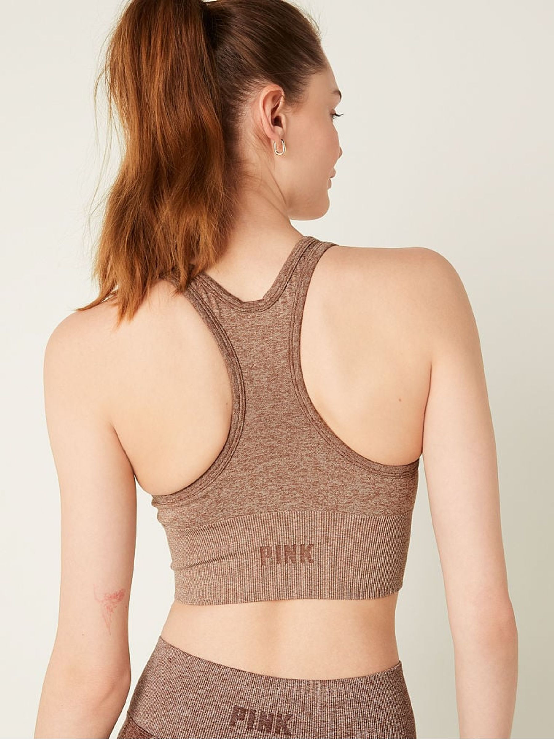 Soft Cappuccino Brown Seamless Sports Bra - Image 2 of 4