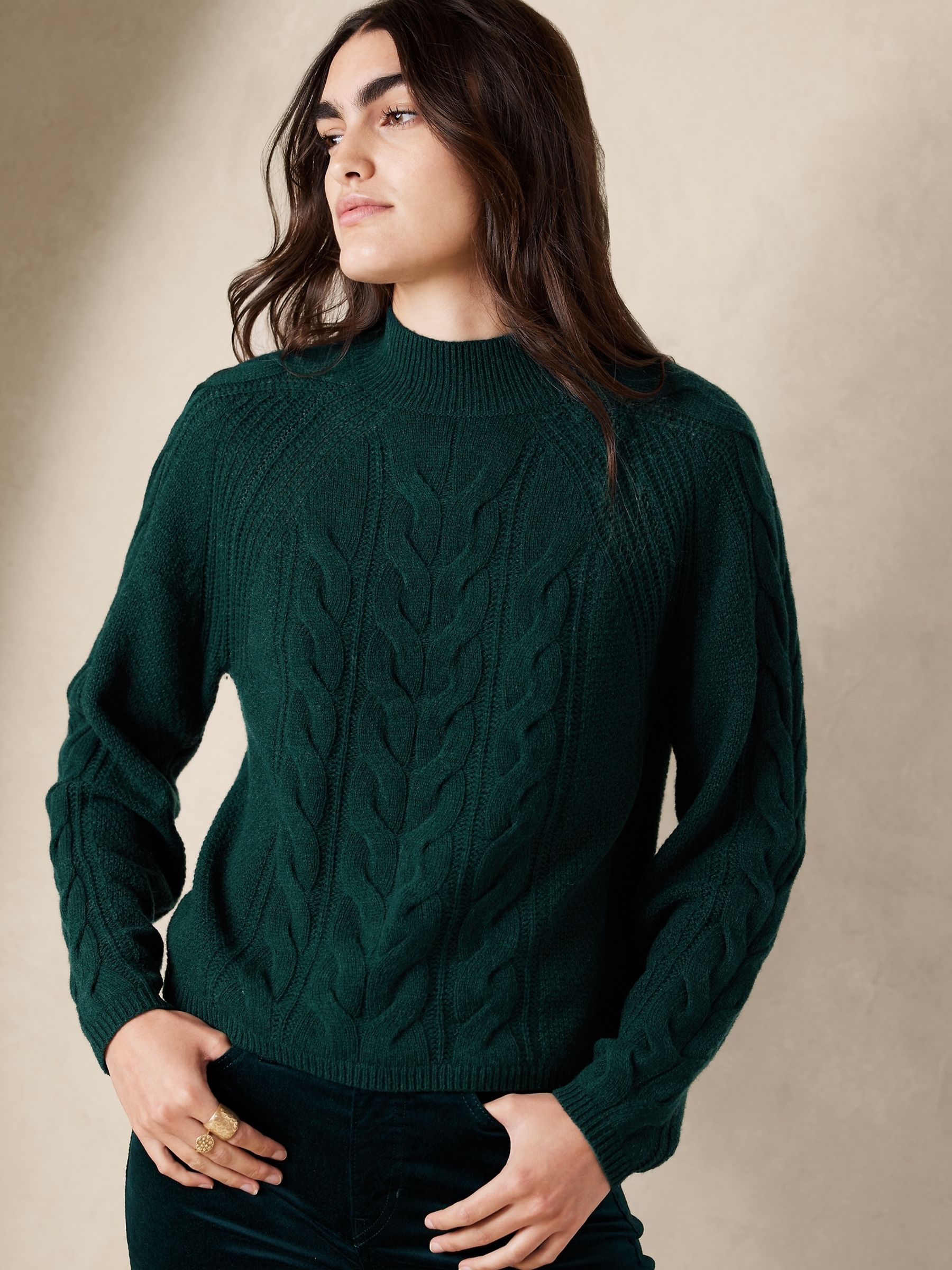 Banana Republic Green Pura Merino-Blend Jumper - Image 1 of 1