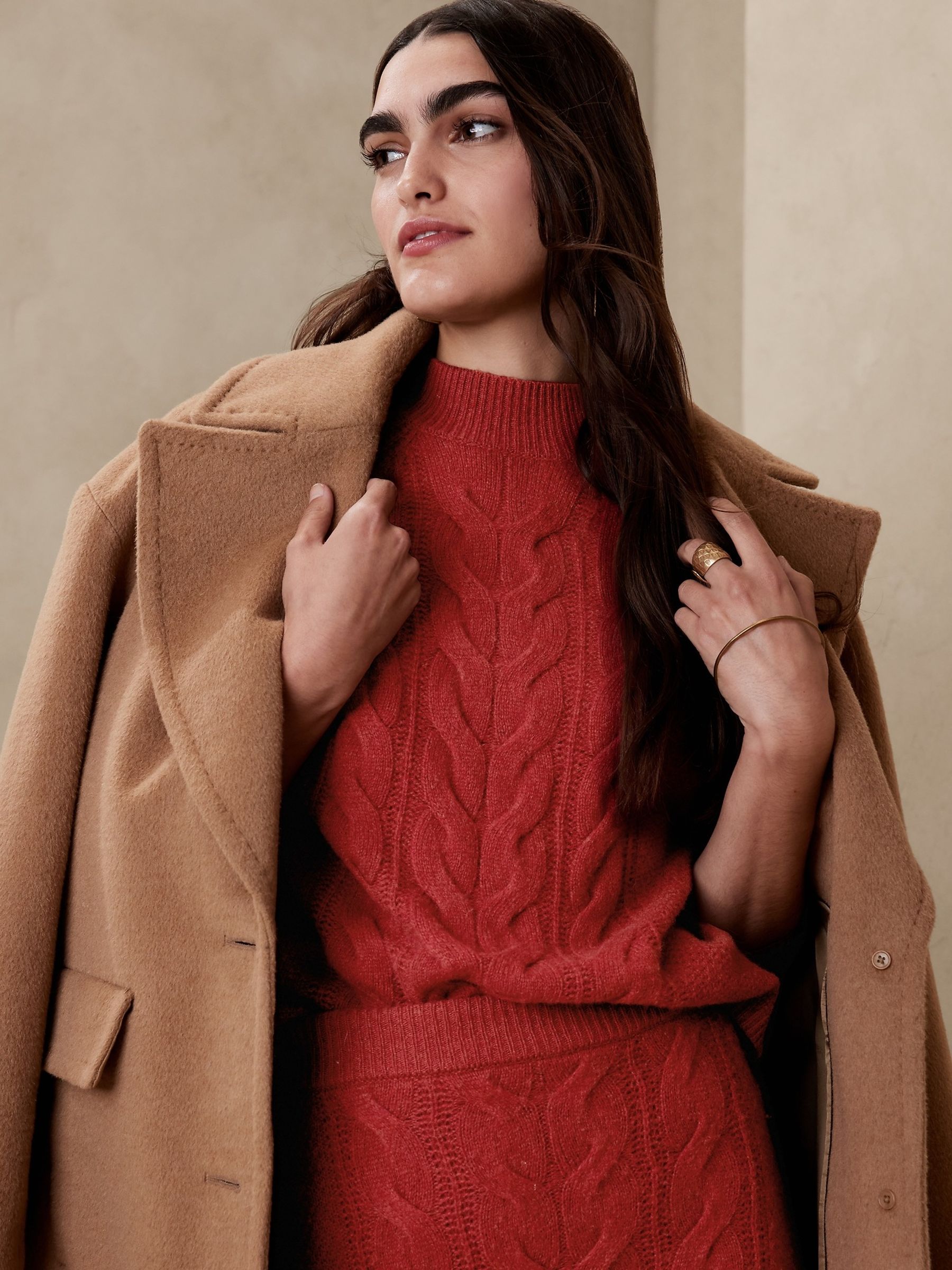 Banana Republic Red Pura Merino-Blend Jumper - Image 1 of 4