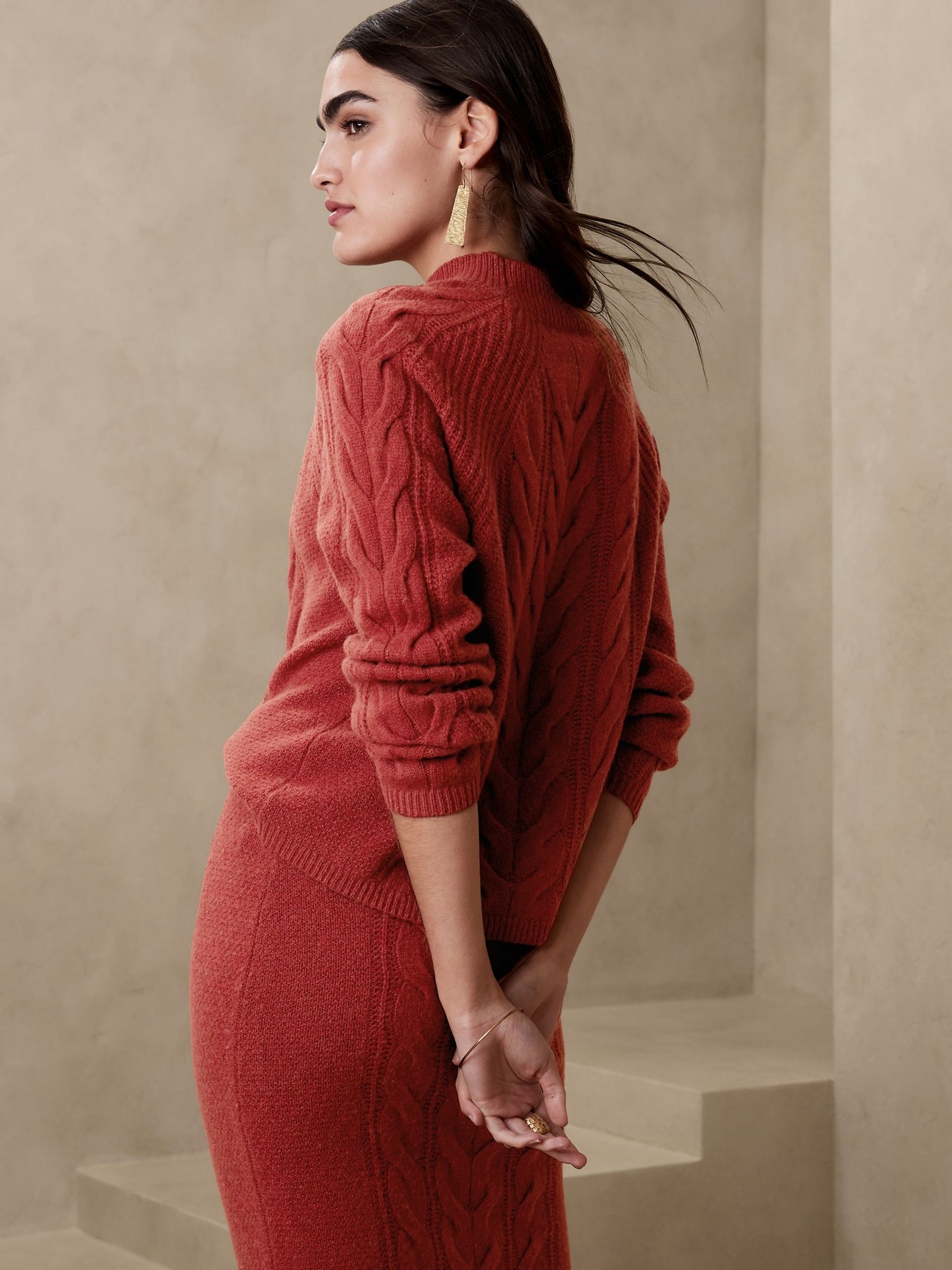 Banana Republic Red Pura Merino-Blend Jumper - Image 2 of 4