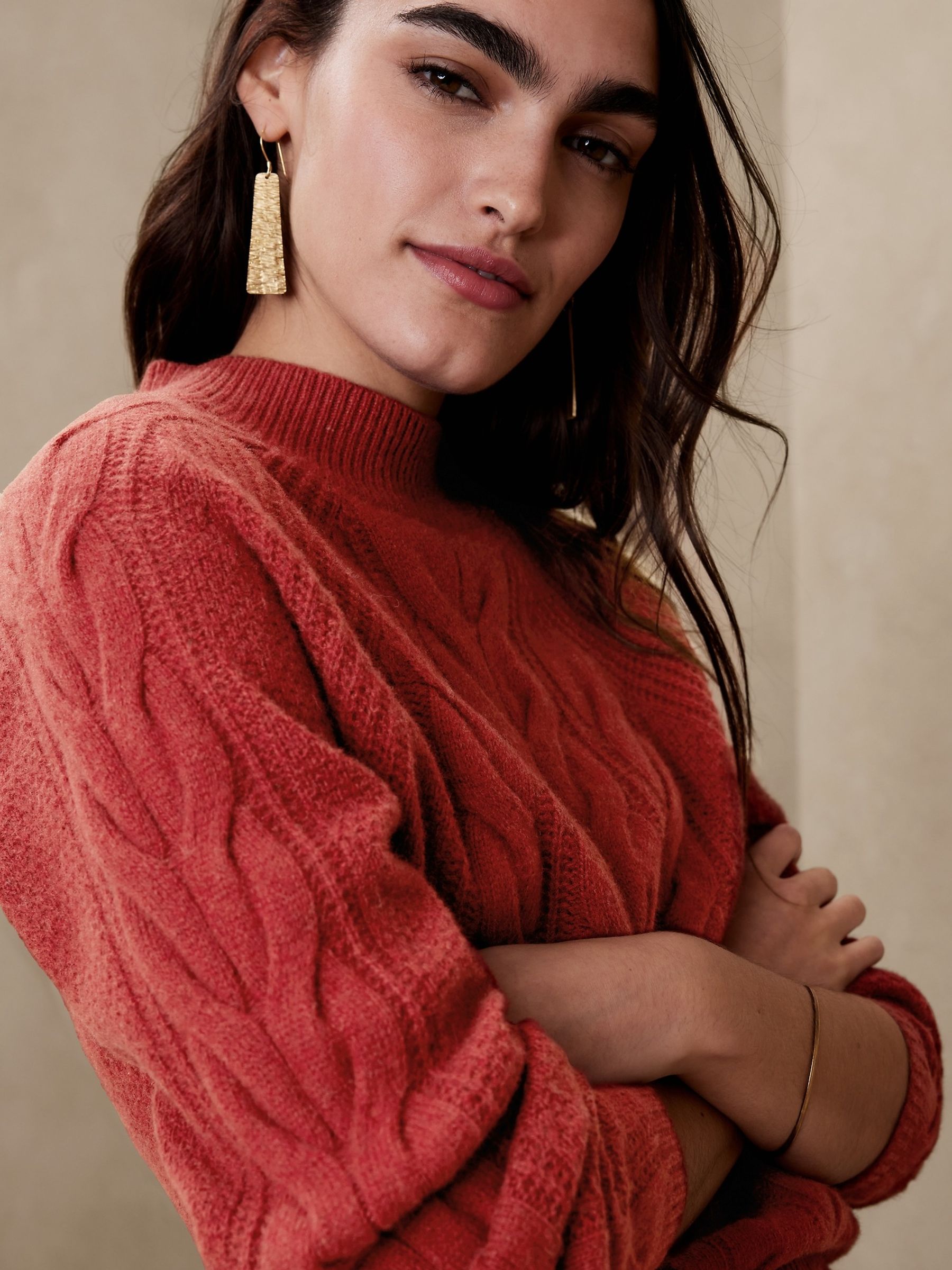 Banana Republic Red Pura Merino-Blend Jumper - Image 3 of 4