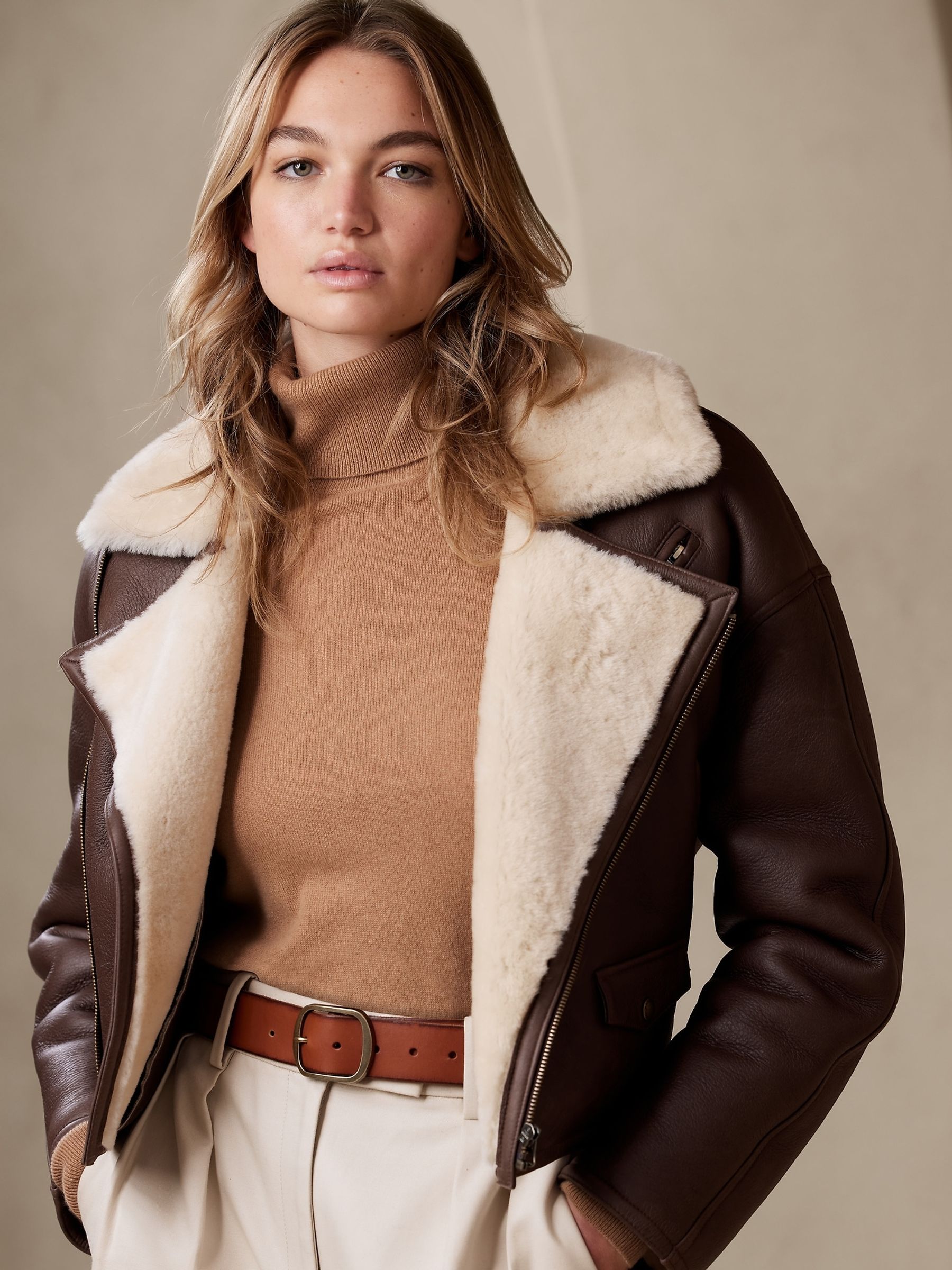 Banana Republic Beige Micaela Cashmere Turtleneck Jumper - Image 3 of 4