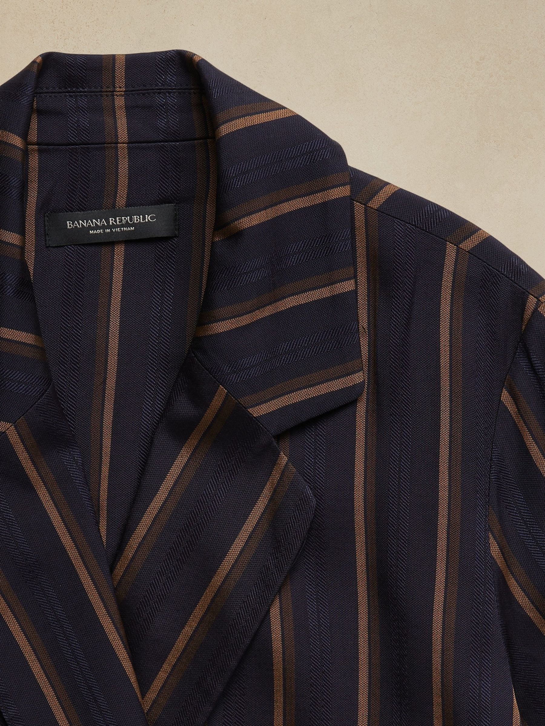 Banana Republic Navy Blue Stripes Spencer Suit Jacket - Image 5 of 5