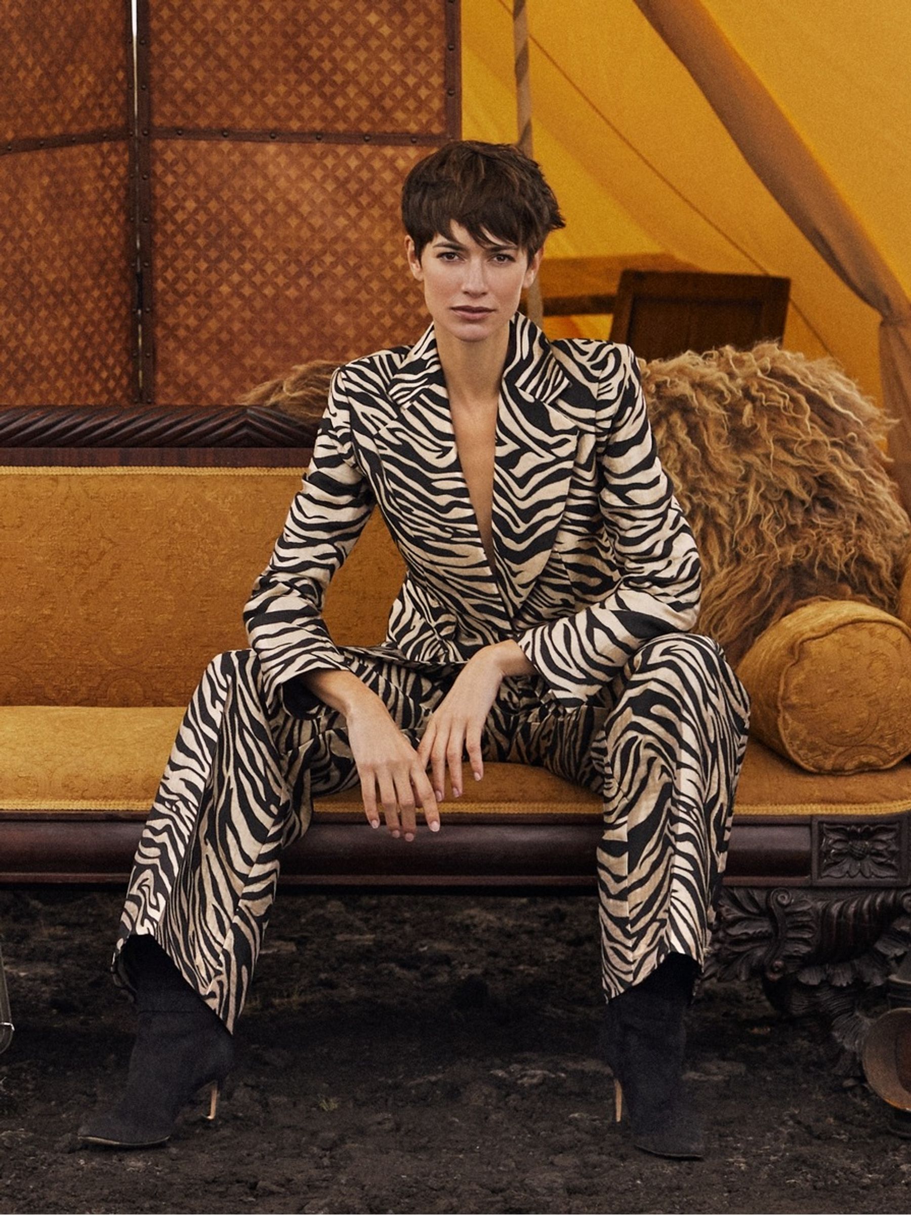 Banana Republic Zebra Print Eclat Brocade Blazer - Image 1 of 7