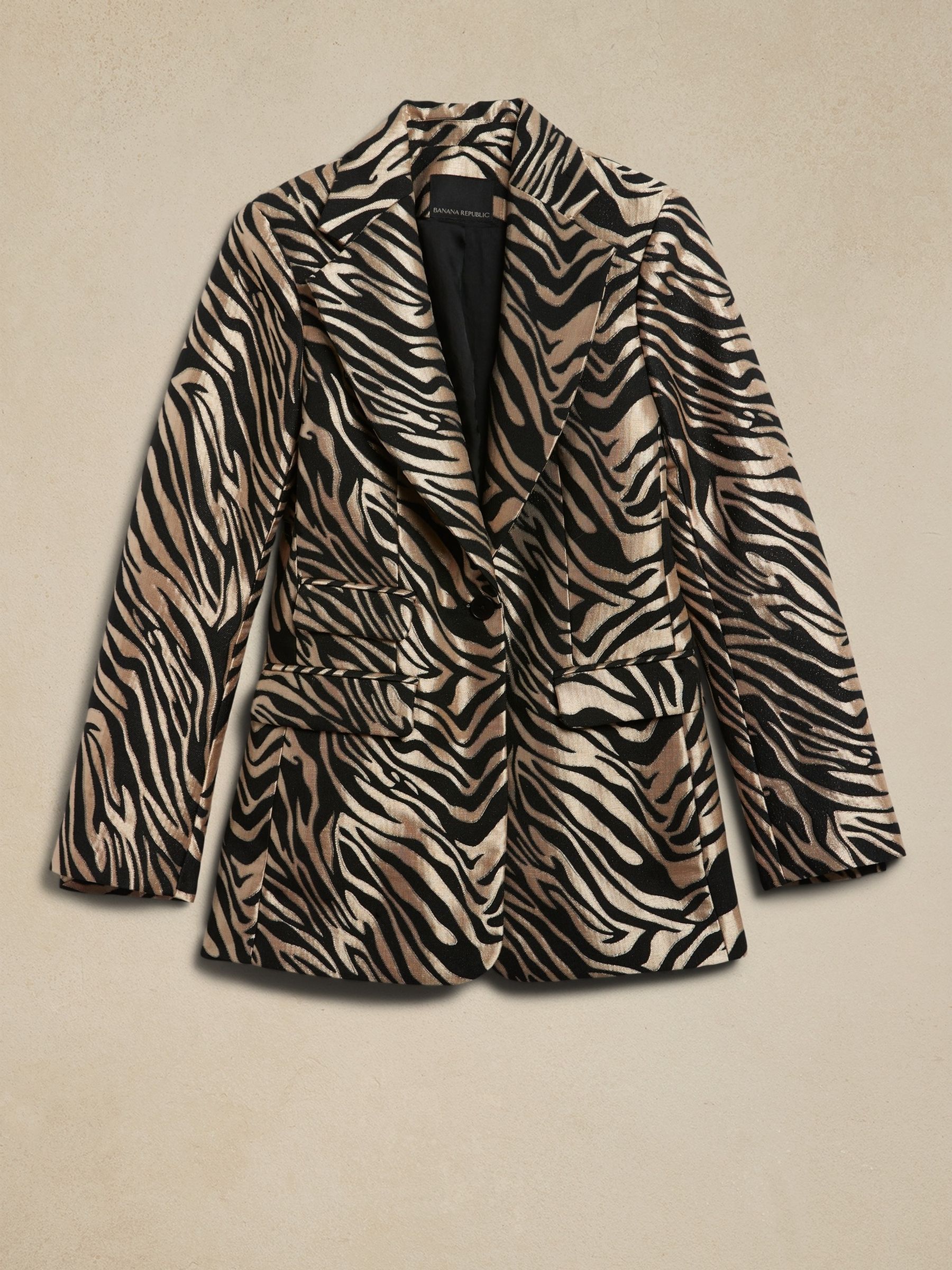Banana Republic Zebra Print Eclat Brocade Blazer - Image 6 of 7