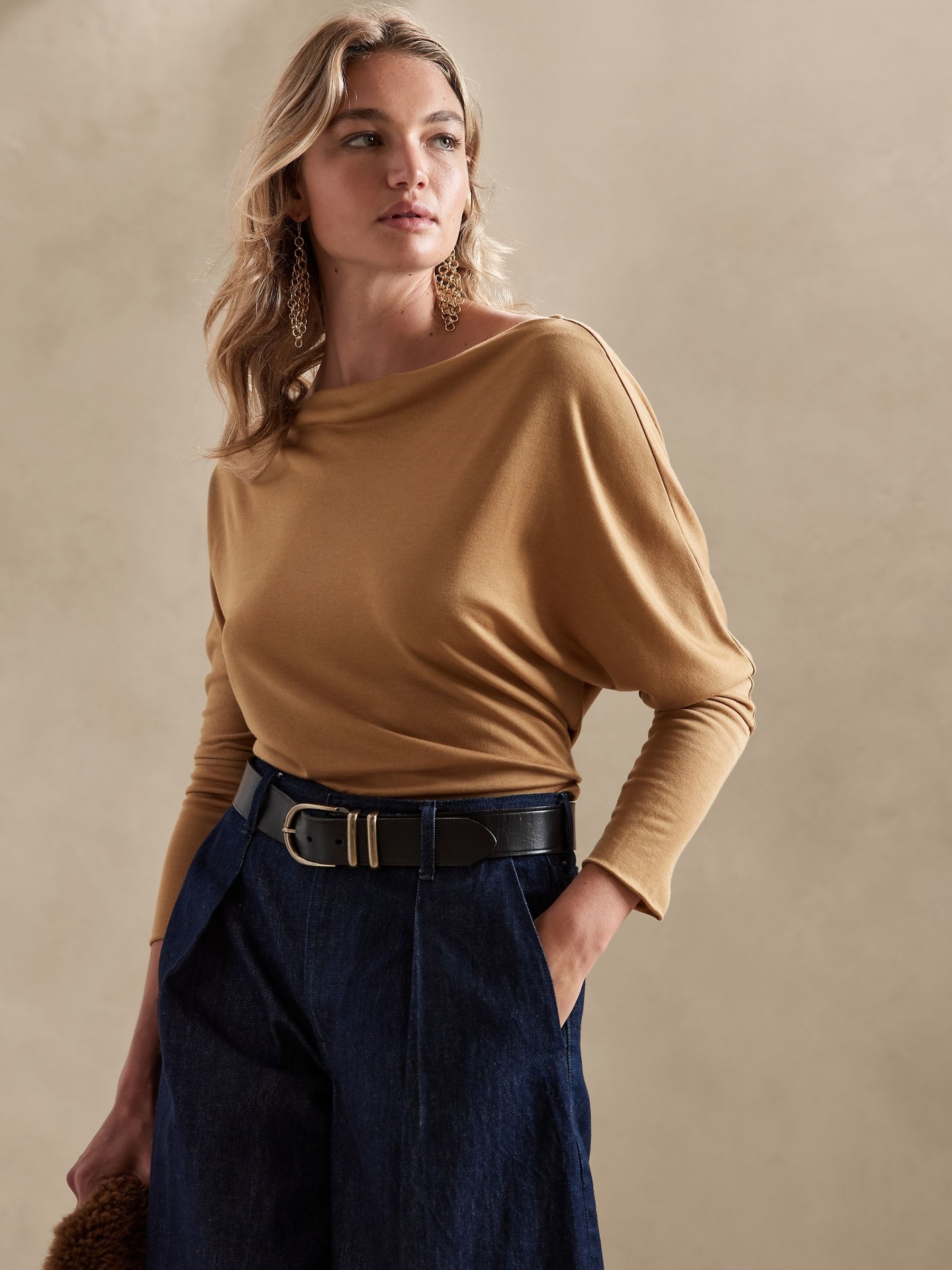 Banana Republic Beige Cati Off-Shoulder Top - Image 1 of 1