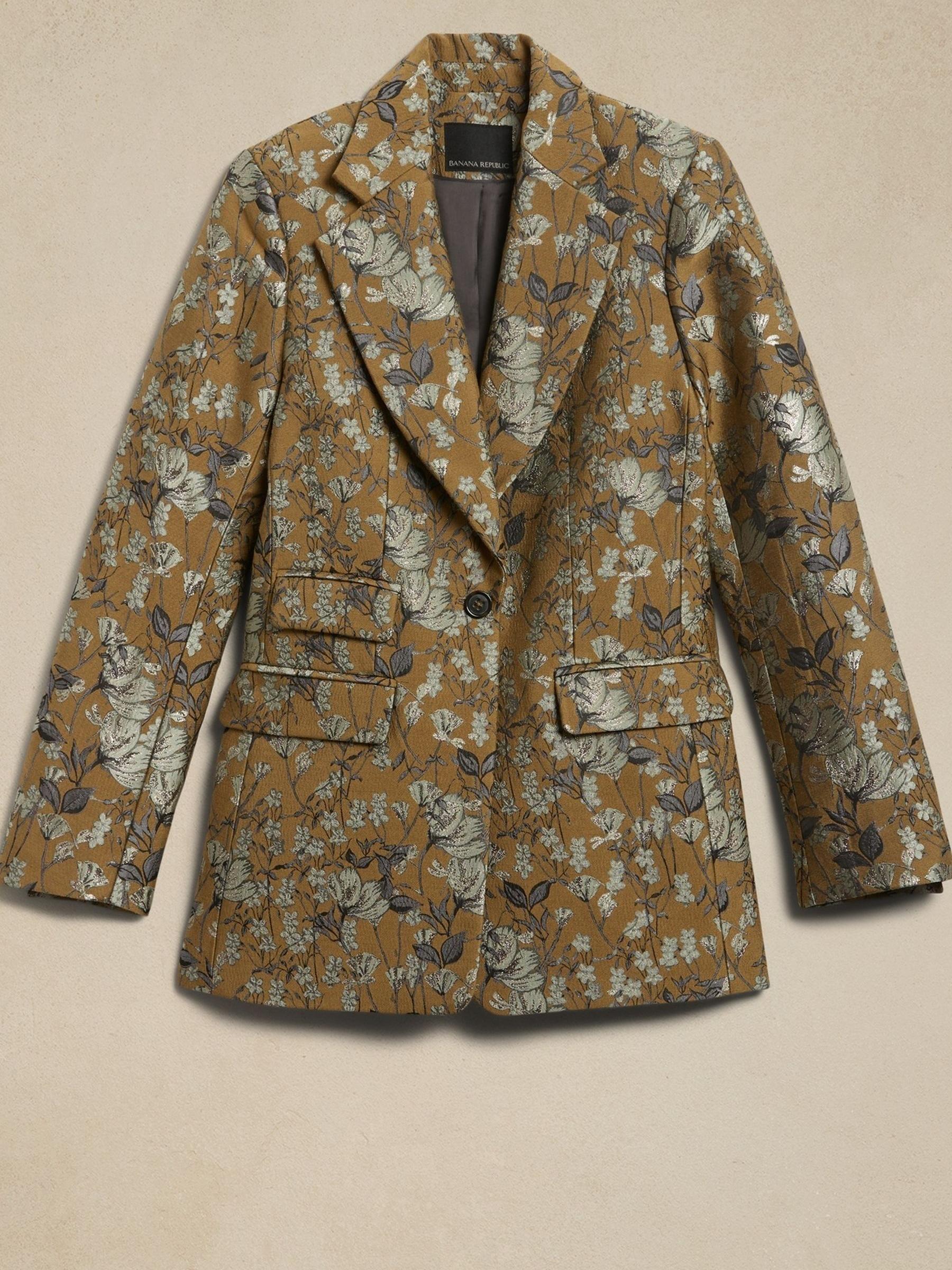 Banana Republic Green Eclat Brocade Blazer - Image 5 of 5