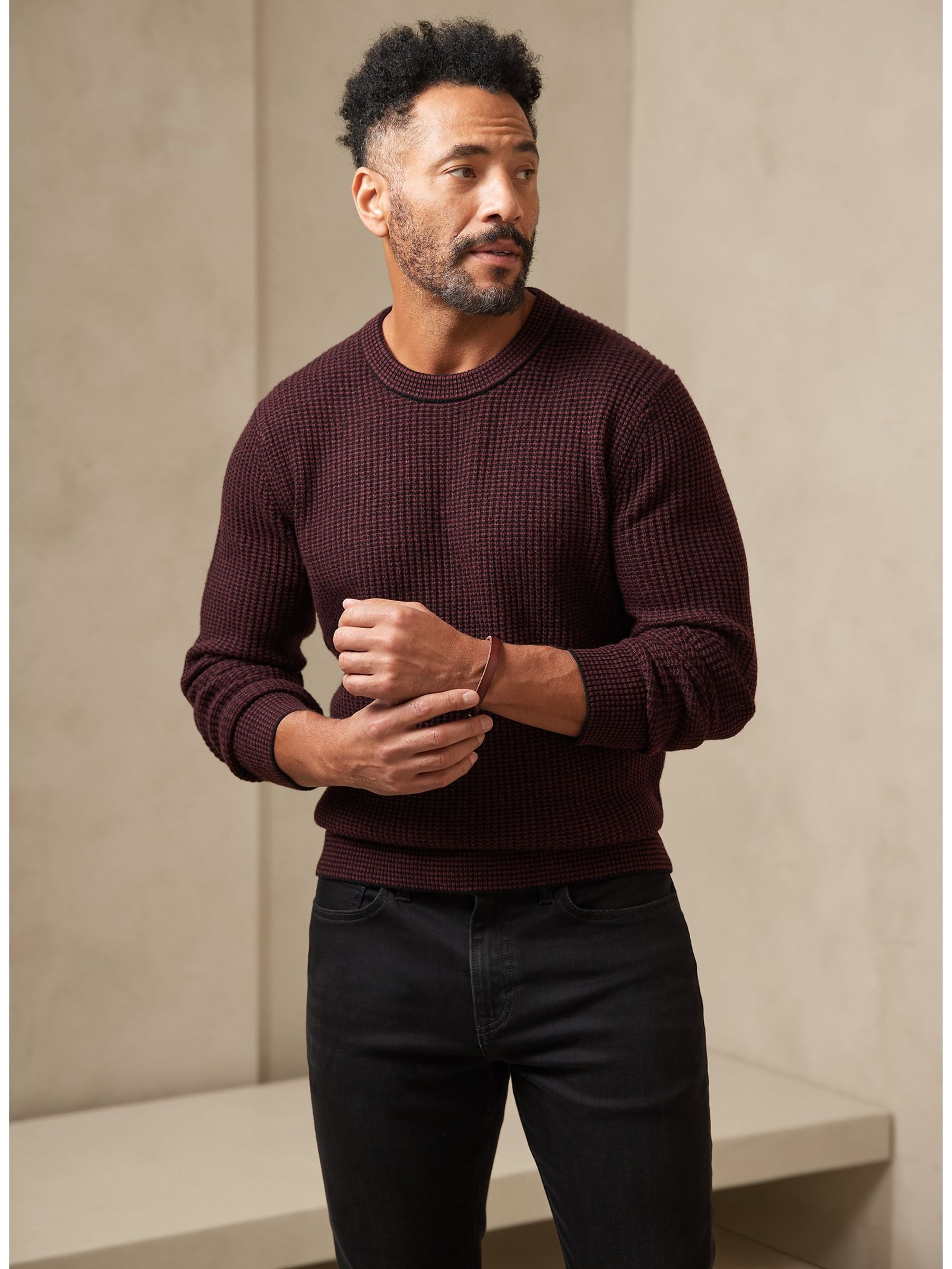 Banana Republic Red Striped Wool-Blend Jumper - Image 1 of 1