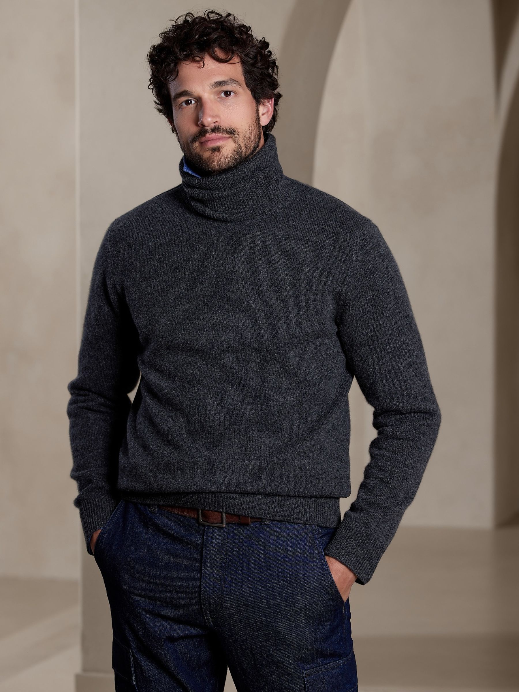Banana Republic Grey Urbino Cashmere Turtleneck Jumper - Image 1 of 1
