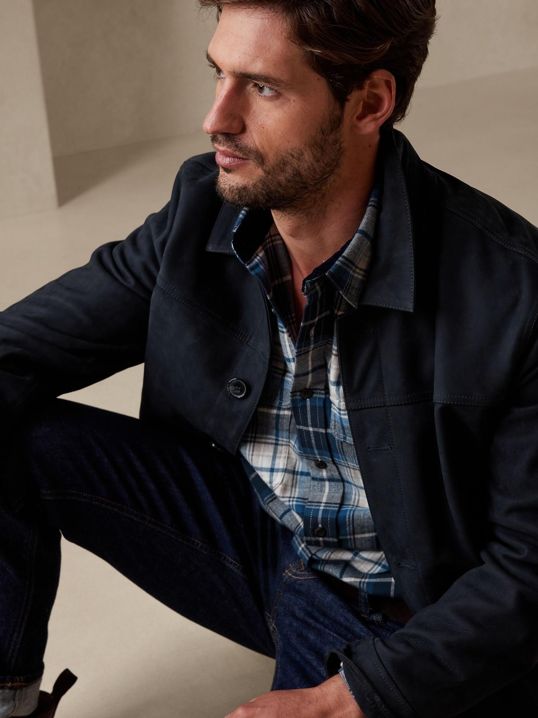 Banana Republic Blue Flannel Shirt - Image 1 of 3