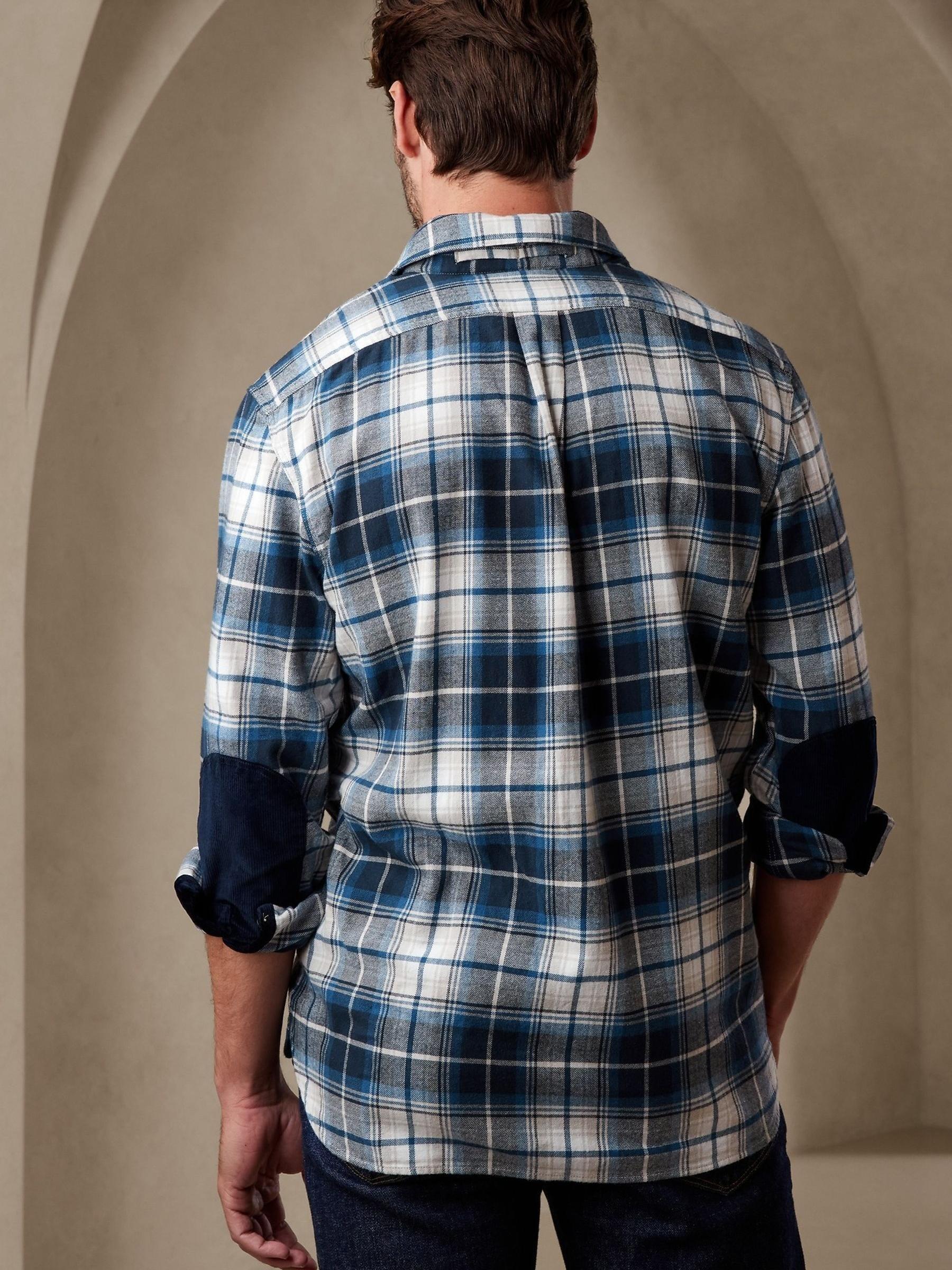 Banana Republic Blue Flannel Shirt - Image 2 of 3