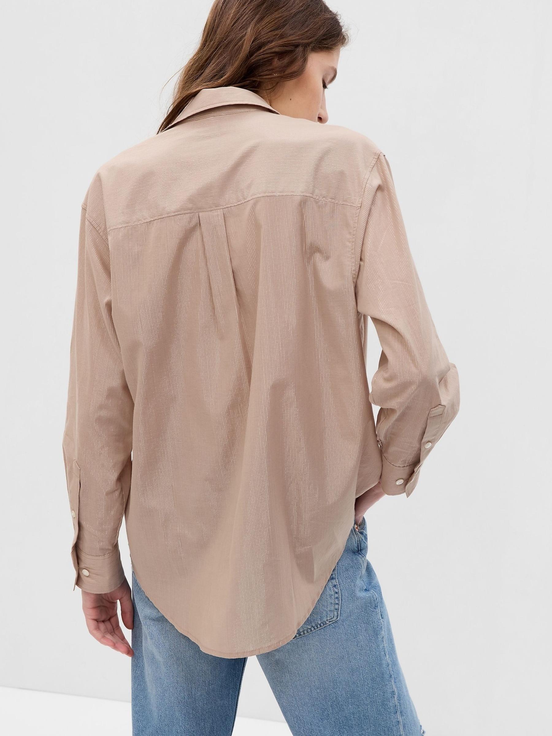 Brown Metallic Oversized Shirt - Image 2 of 6