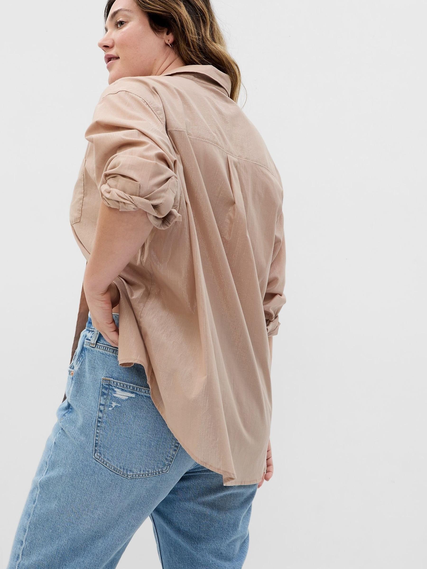 Brown Metallic Oversized Shirt - Image 3 of 6
