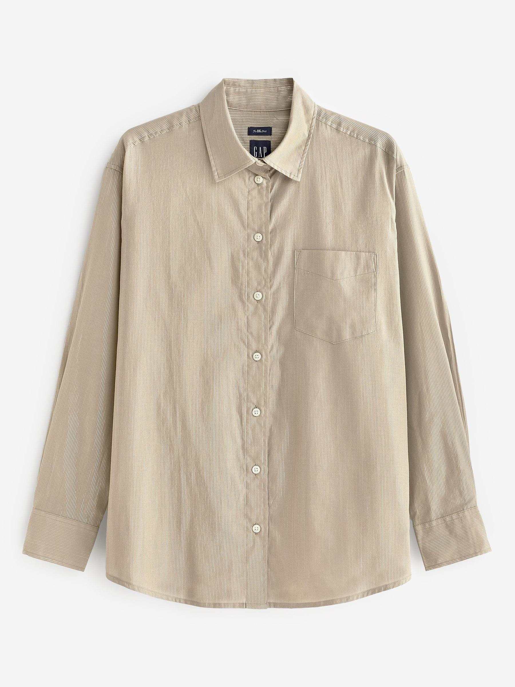 Brown Metallic Oversized Shirt - Image 6 of 6
