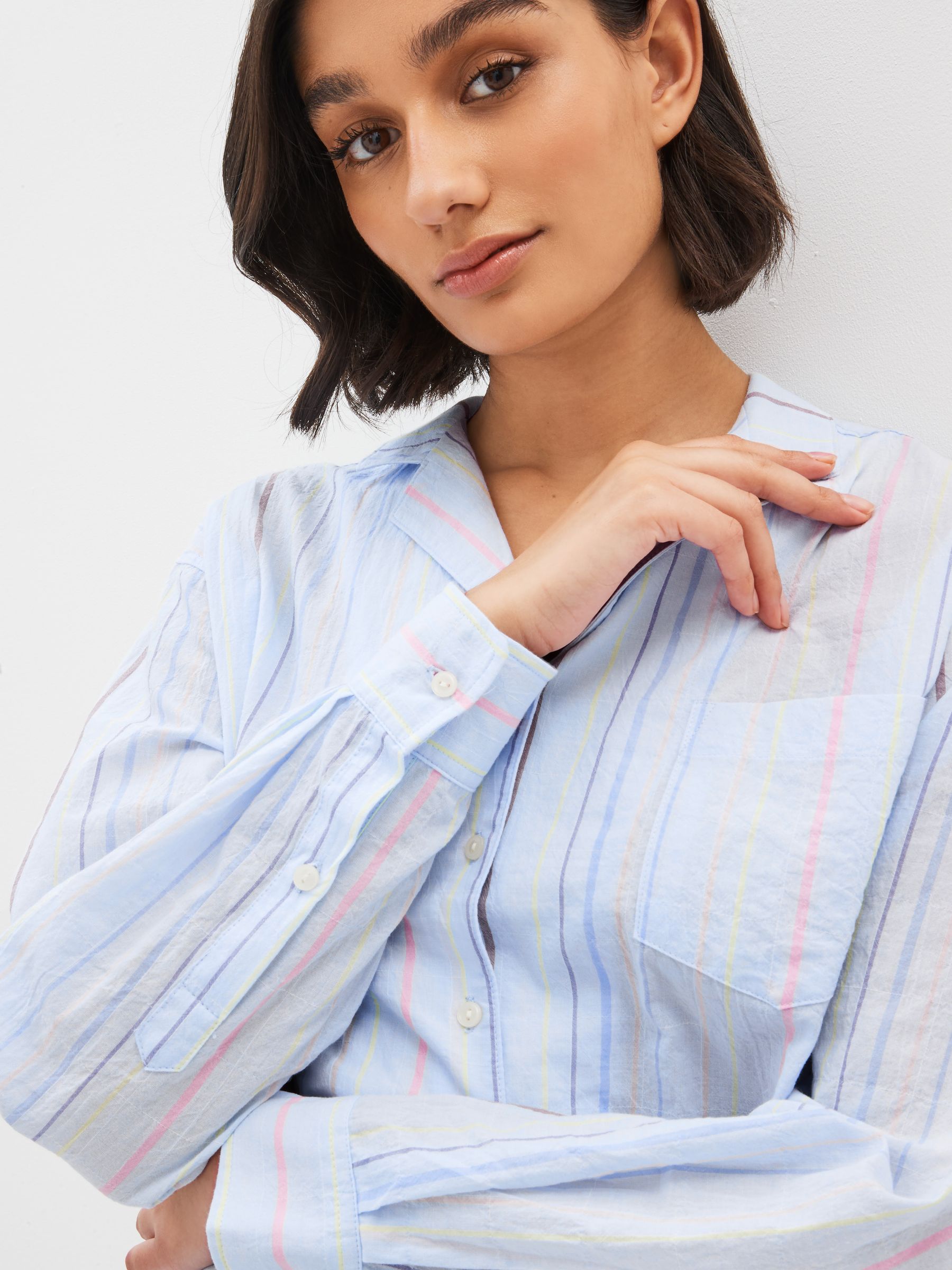 Blue Stripe Long Sleeve Pyjama Top - Image 3 of 4