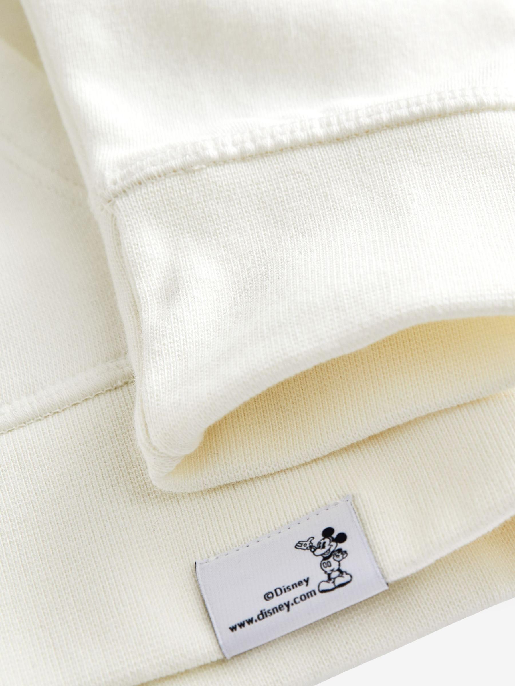 White and Gold Metallic Disney Mickey Mouse Graphic Hoodie - Image 4 of 4