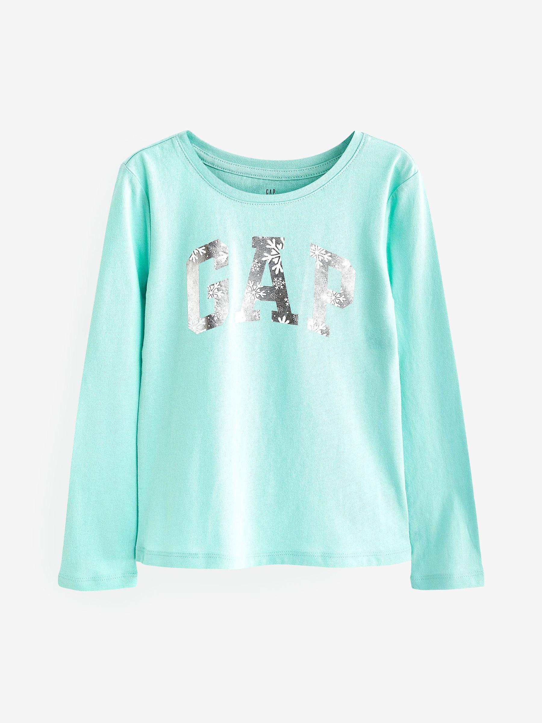 Blue Christmas Graphic Logo Long Sleeve T-Shirt - Image 1 of 2