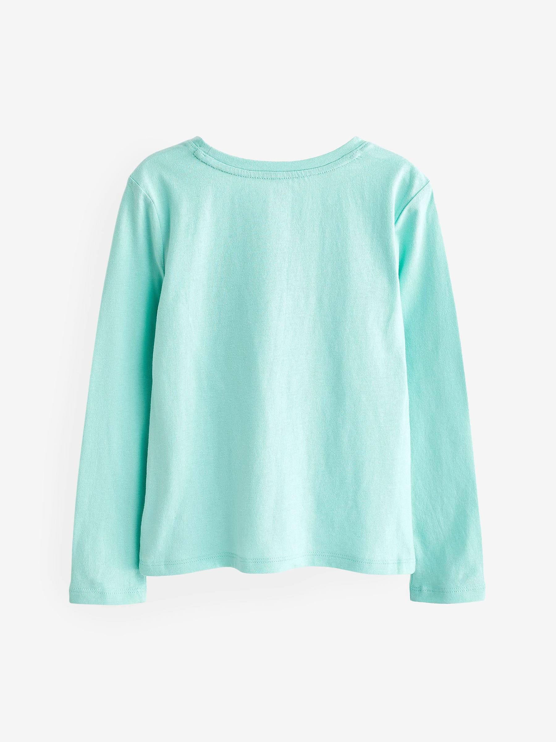 Blue Christmas Graphic Logo Long Sleeve T-Shirt - Image 2 of 2