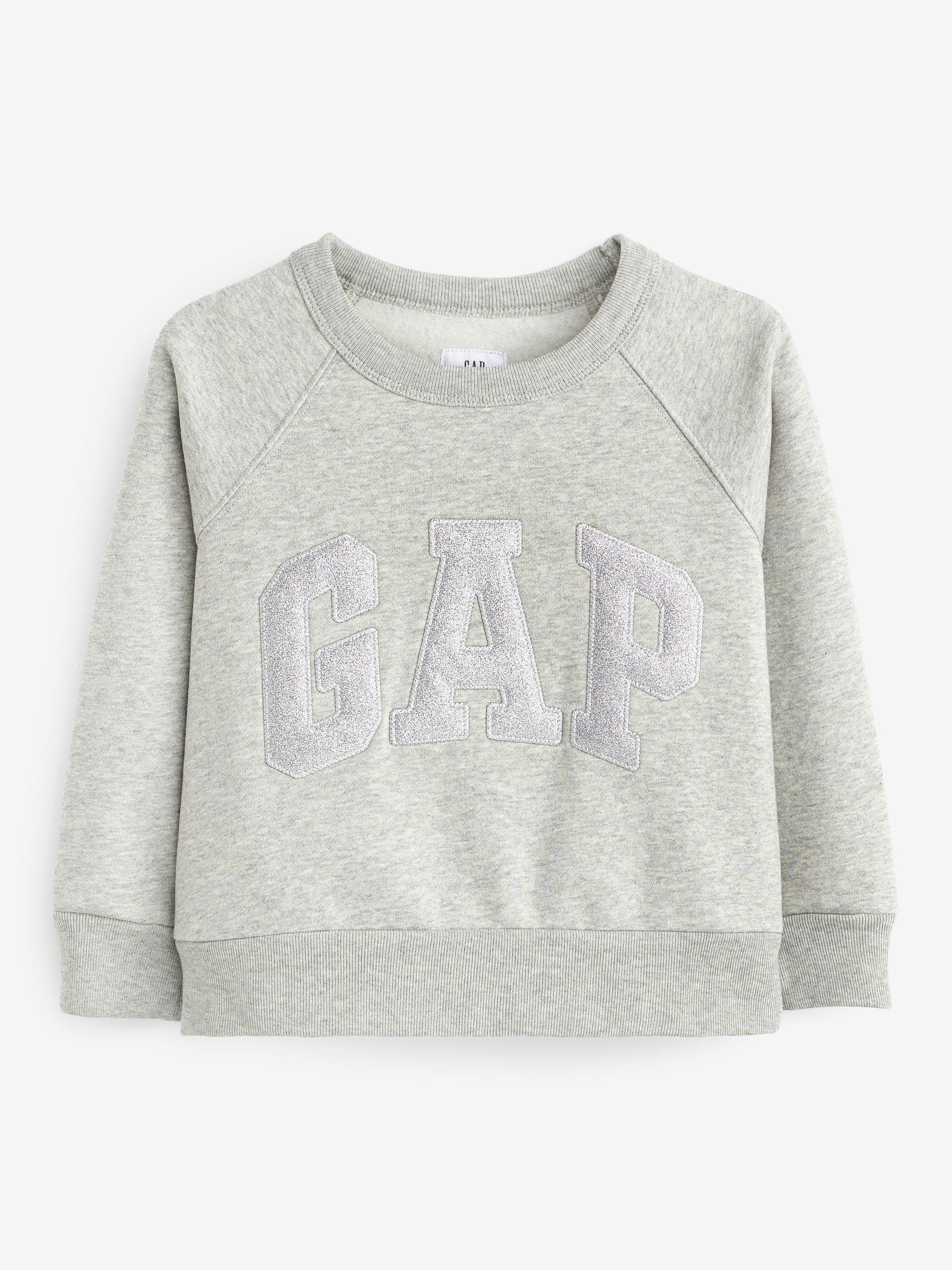 Grey Glitter Logo Crew Neck Sweatshirt - Image 1 of 3